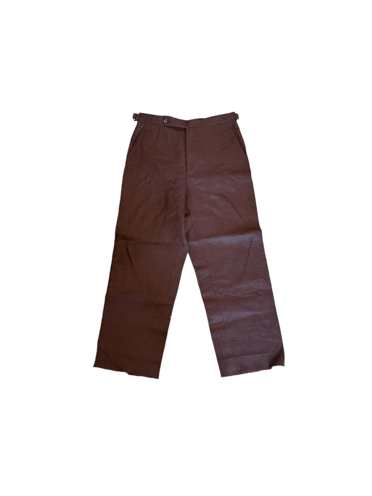 Bode Bode cotton Courthouse Steps Sateen Trousers Red | Grailed