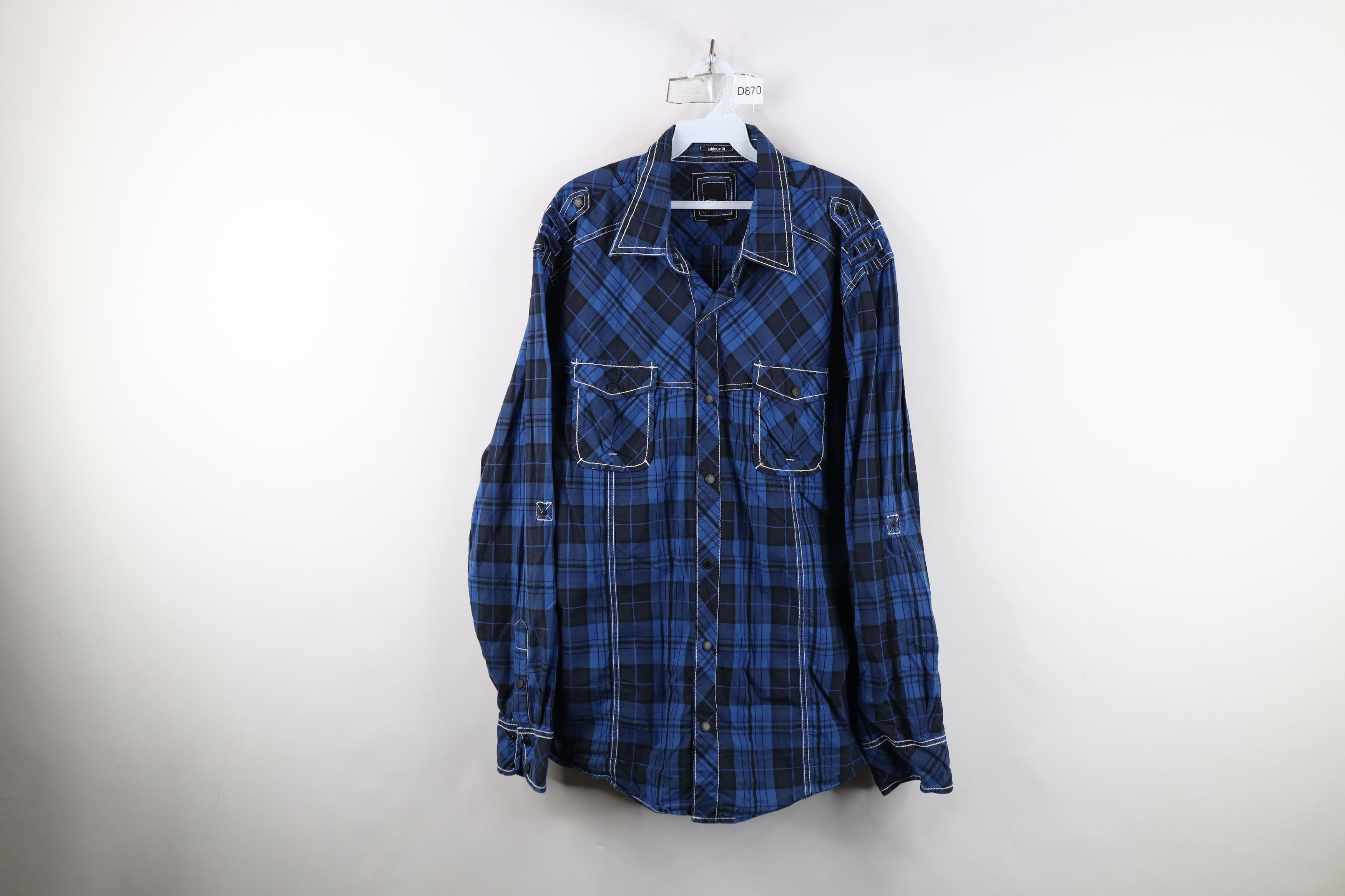Vintage Buckle BKE Thick Stitch Military Snap Button Shirt Plaid Size US XL / EU 56 / 4 - 1 Thumbnail