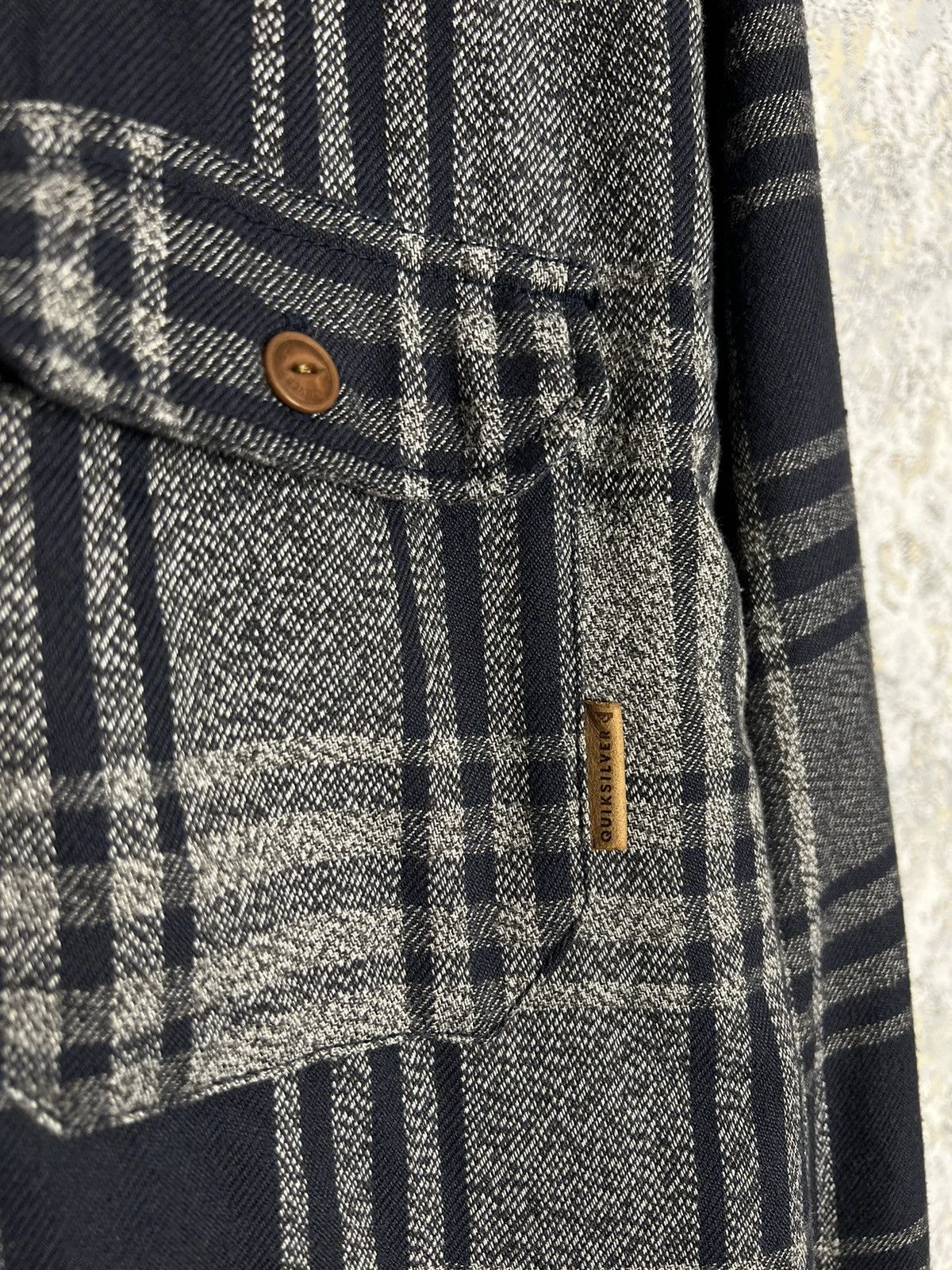 Quiksilver × Vintage Quiksilver Flannel Plaid L Sherpa Shacket Jacket Button Up Size US L / EU 52-54 / 3 - 3 Thumbnail