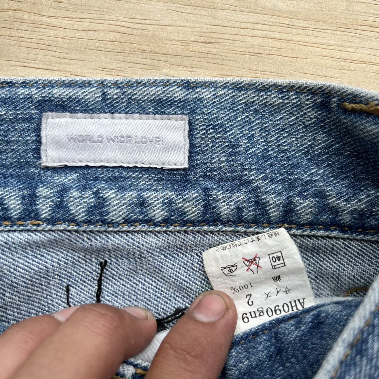 Japanese Brand WORLD WIDE LOVE EVERY DAY WEAR SHORT DENIM MAD PUNK LGB STYL Size US 33 - 4 Thumbnail