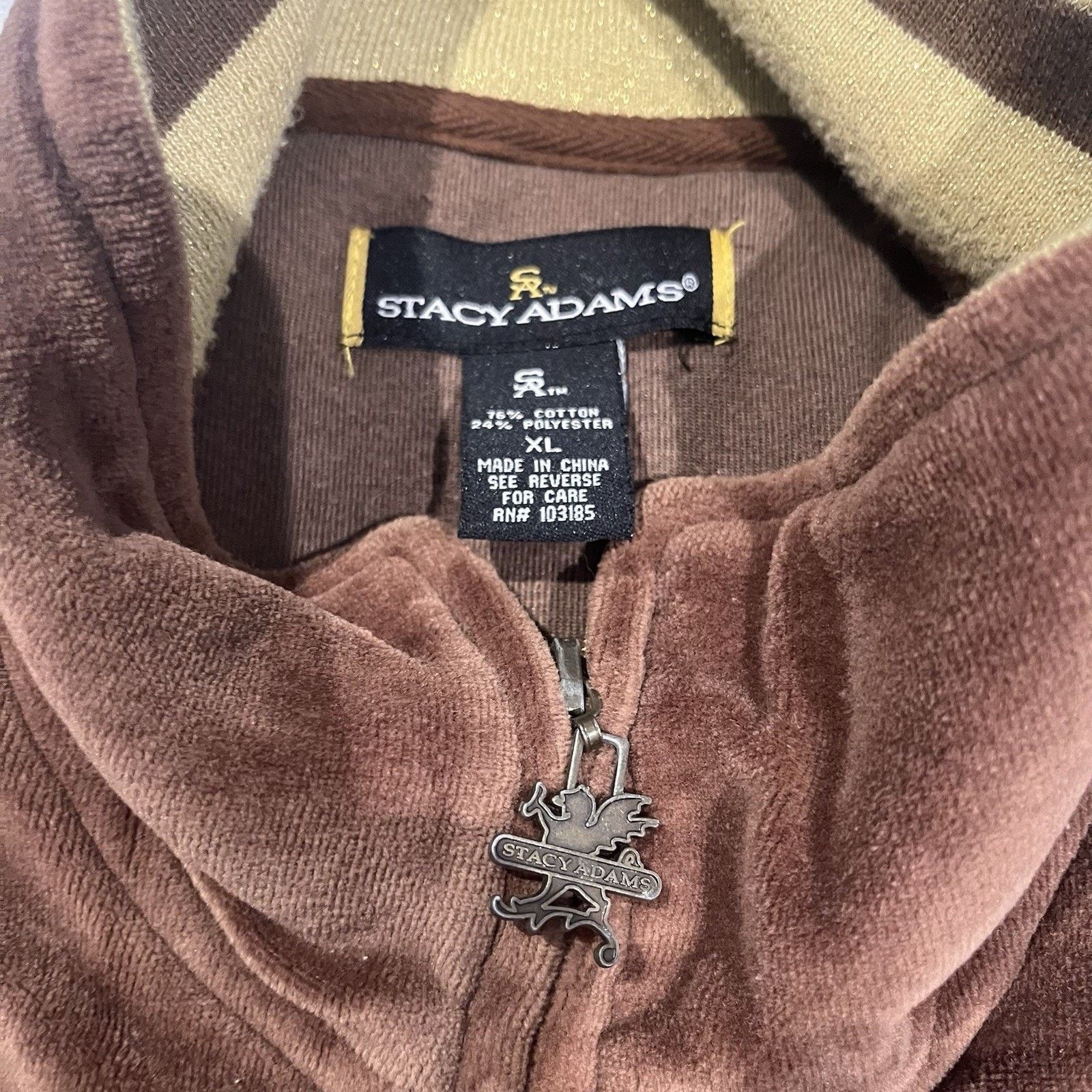 Stacy Adams VTG Stacy Adams men's XL brown full zip fleece tracksuit Size US XL / EU 56 / 4 - 6 Thumbnail