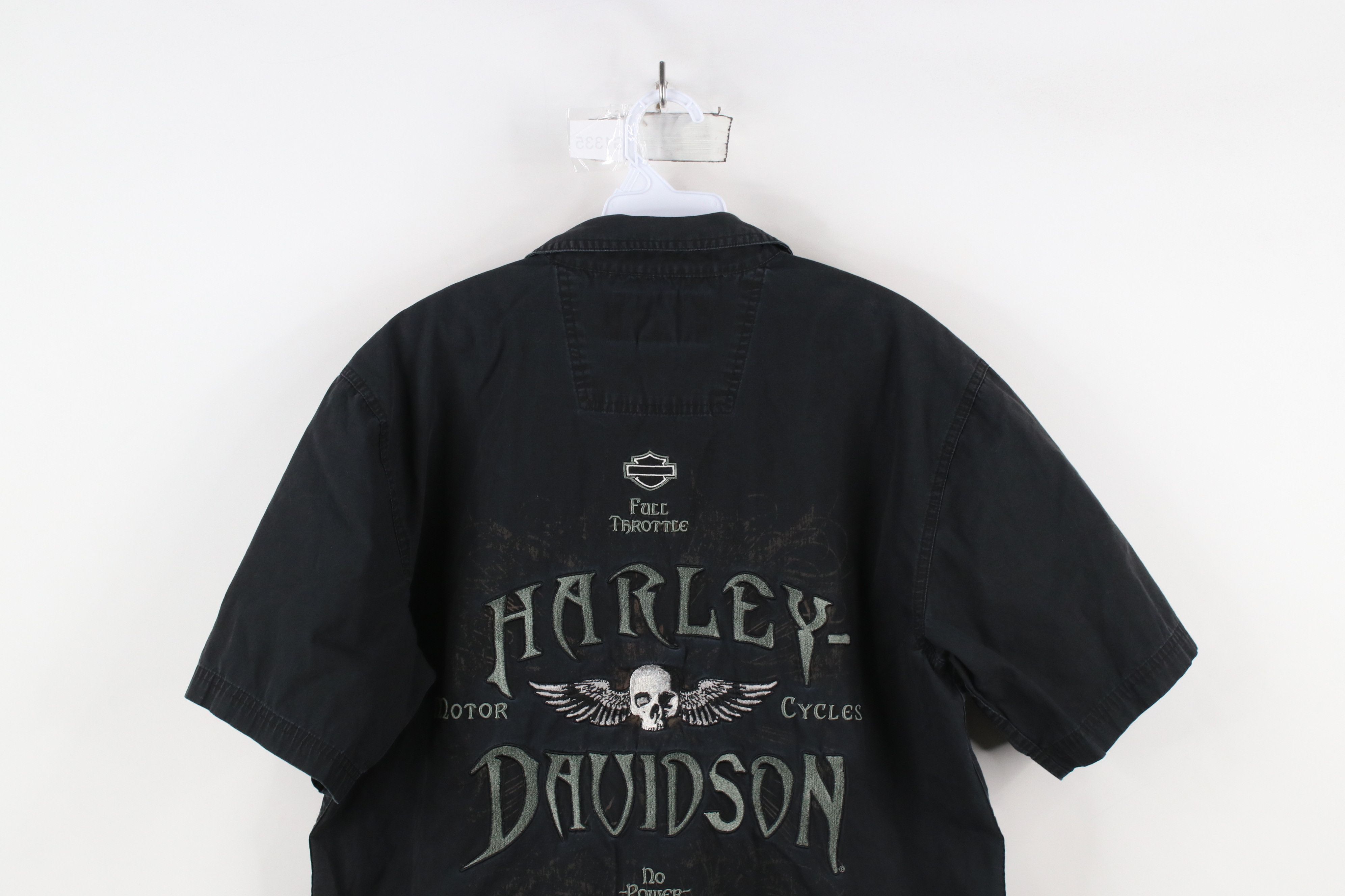 Harley Davidson × Vintage Vintage Harley Davidson Spell Out Tribal Skull Button Shirt Size US M / EU 48-50 / 2 - 14 Thumbnail