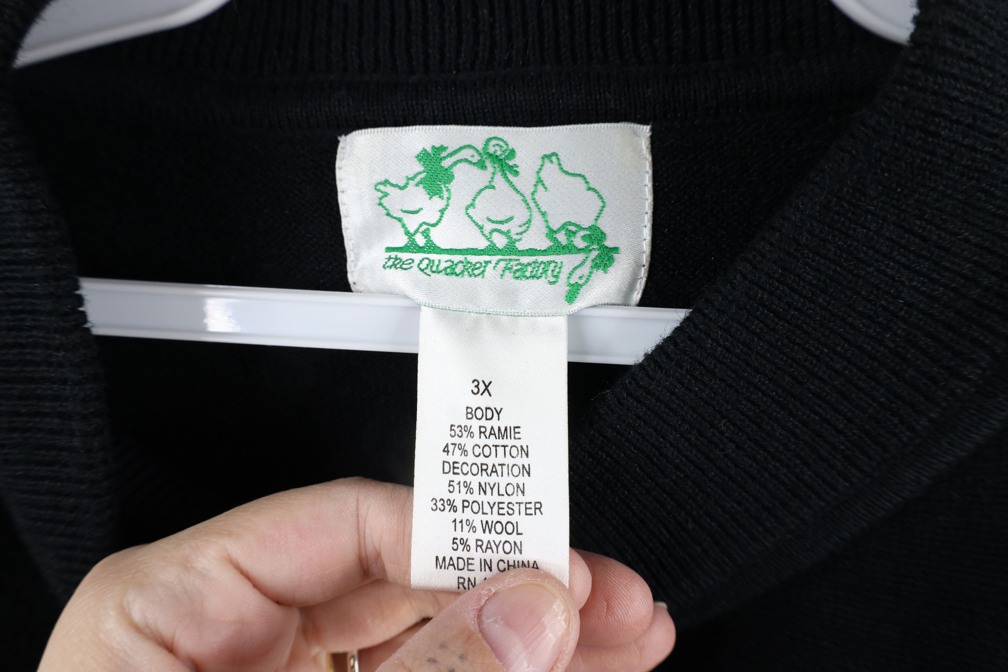 Vintage Vintage 90s Streetwear Tree Ornament Knit Sweater Black Size 3XL / US 20-22 - 8 Thumbnail