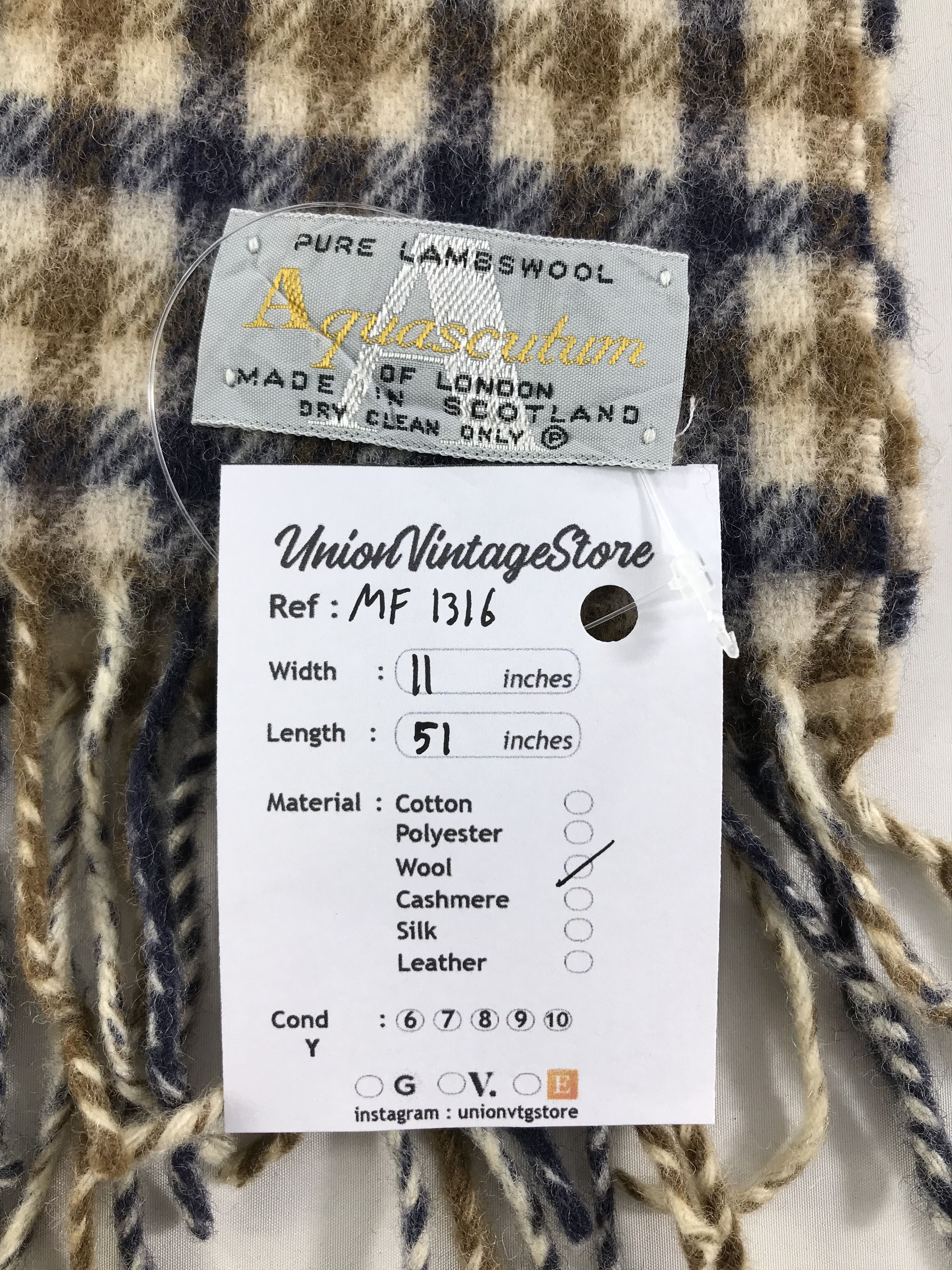 Aquascutum Vintage Aquascutum Scarf/Muffler/Neckwear MF1316 Size ONE SIZE - 4 Thumbnail