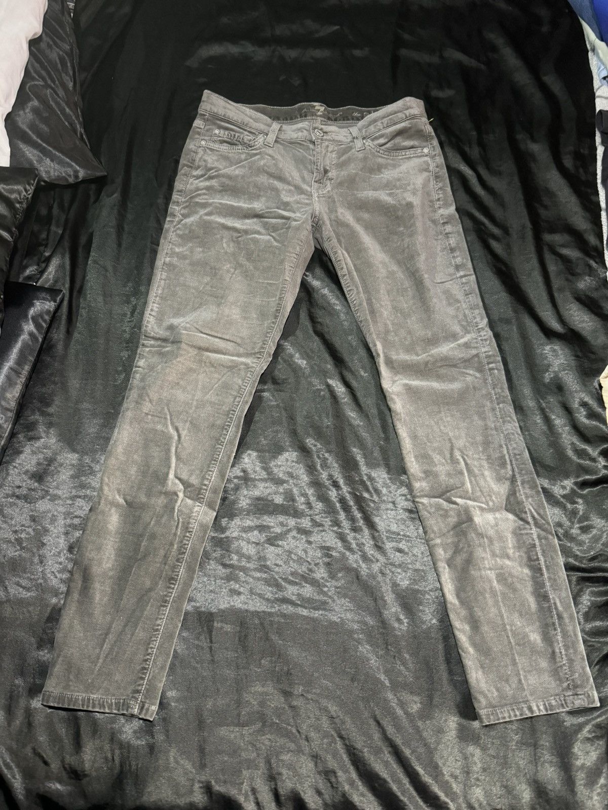 7 For All Mankind Dark Green Suede Skinny Pants Size 26" / US 2 / IT 38 - 2 Thumbnail