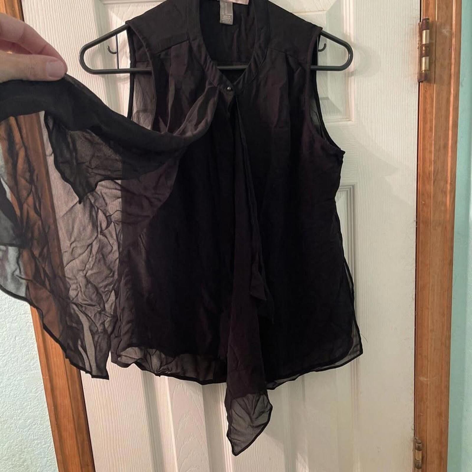 Other Forever 21 Sheer Black Sleeveless Blouse Size XS / US 0-2 / IT 36-38 - 3 Thumbnail