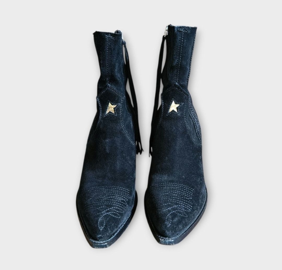 Golden Goose Golden Goose Nora Black Suede Western Ankle Boots Size US 7 / IT 37 - 5 Thumbnail