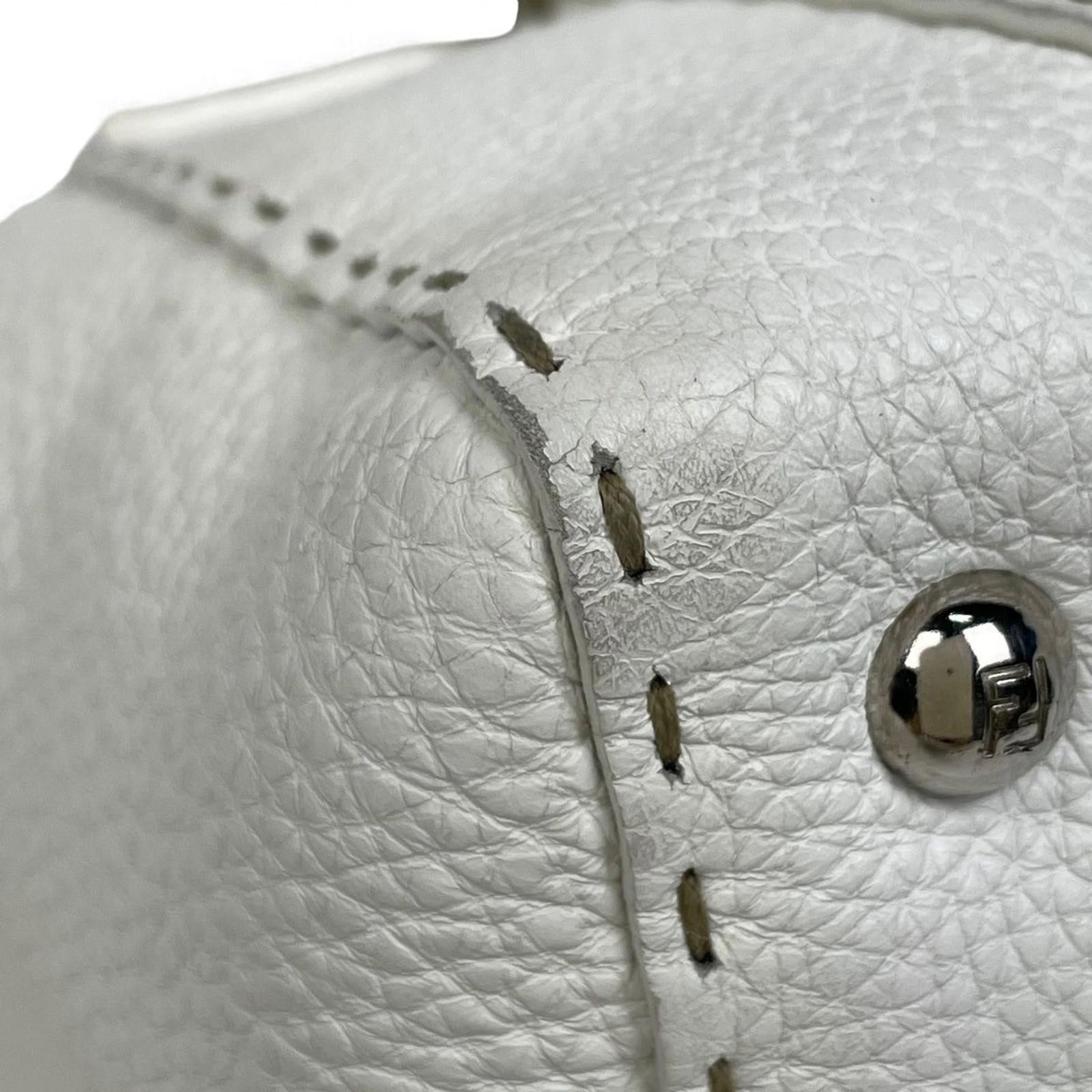 Fendi Fendi - White Leather Selleria Satchel Bag Size ONE SIZE - 6 Thumbnail