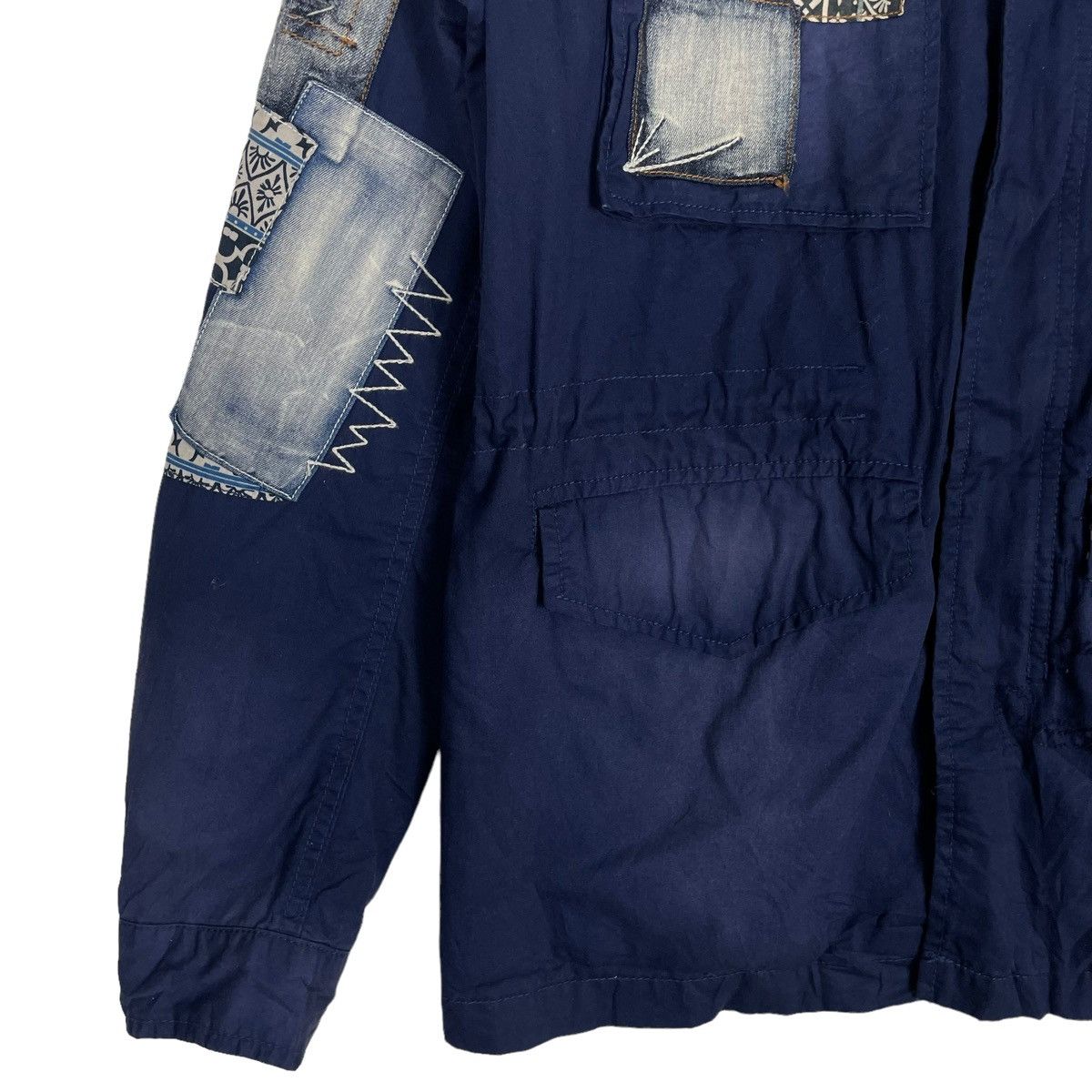 45rpm × Desigual 💥DESIGUAL BORO PATCH NAVY FIELD JACKET Size US M / EU 48-50 / 2 - 4 Thumbnail