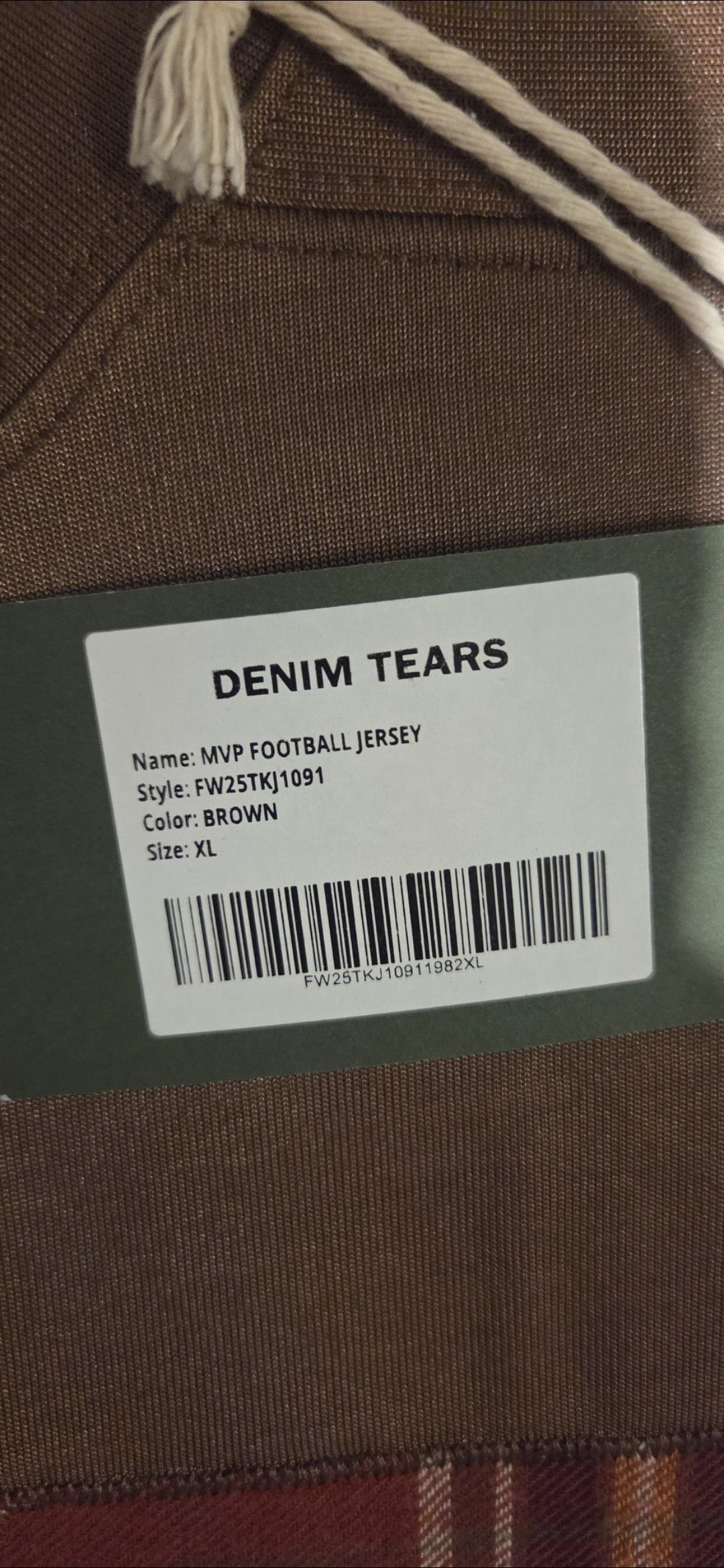 DENIM TEARS Denim Tears MVP Football Jersey Brown XL Long Sleeve Size US XL / EU 56 / 4 - 4 Thumbnail