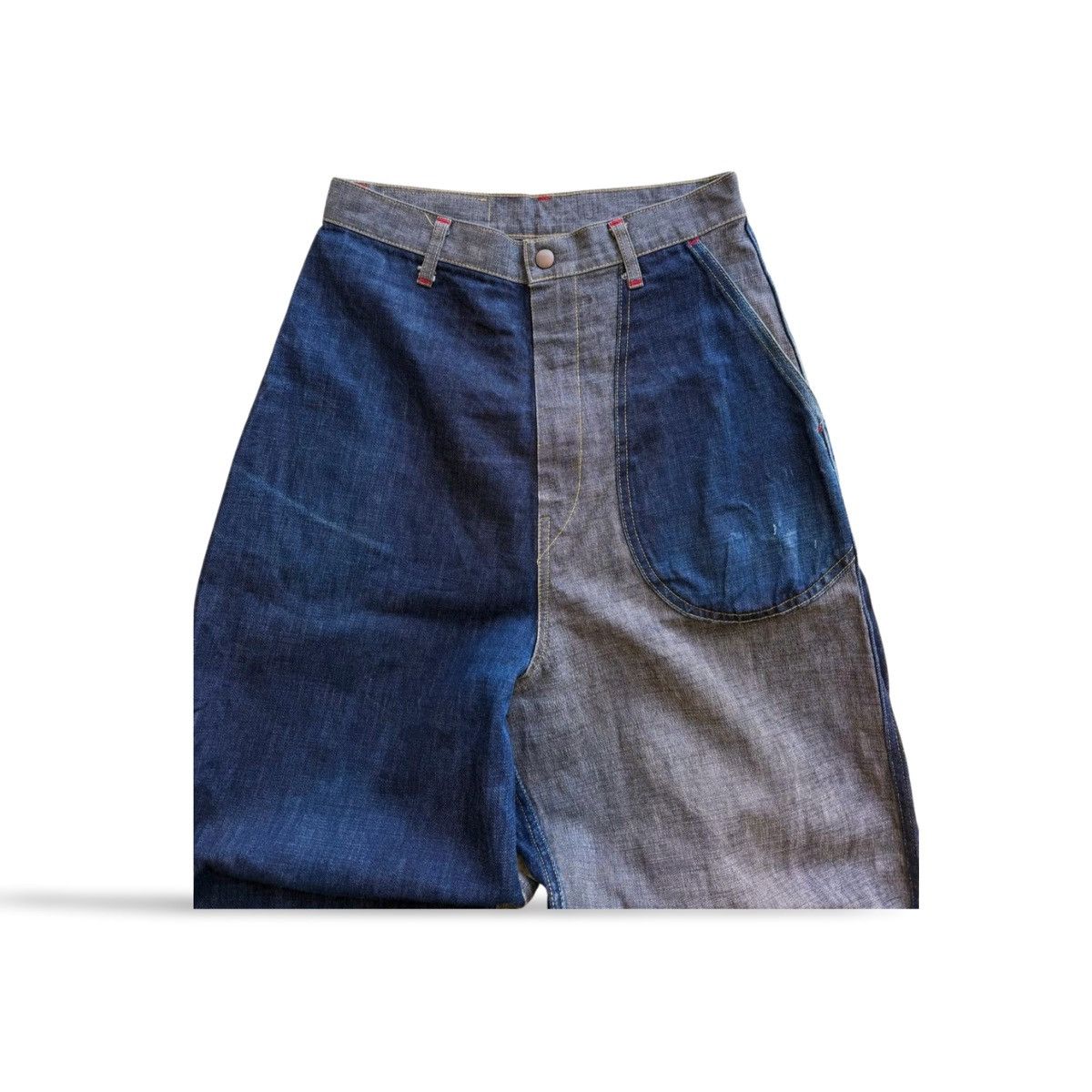 Kapital Kapital Patchwork Super Baggy Wide Leg Jeans Size US 27 - 3 Thumbnail