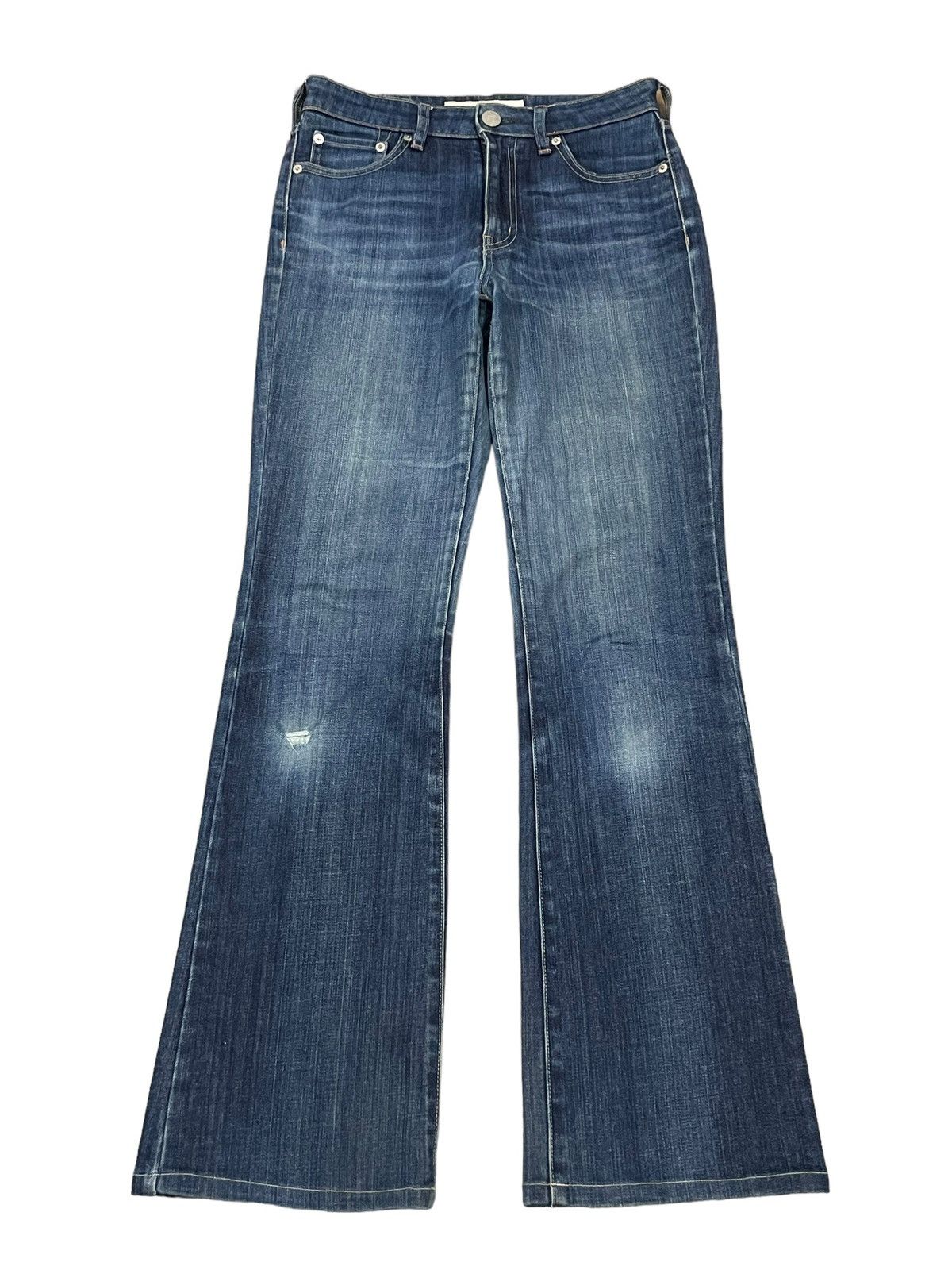 Japanese Brand Vintage Y2K Uniqlo UJ Fade Wash Distressed Bootcut Jeans Size US 28 / EU 44 - 2 Thumbnail