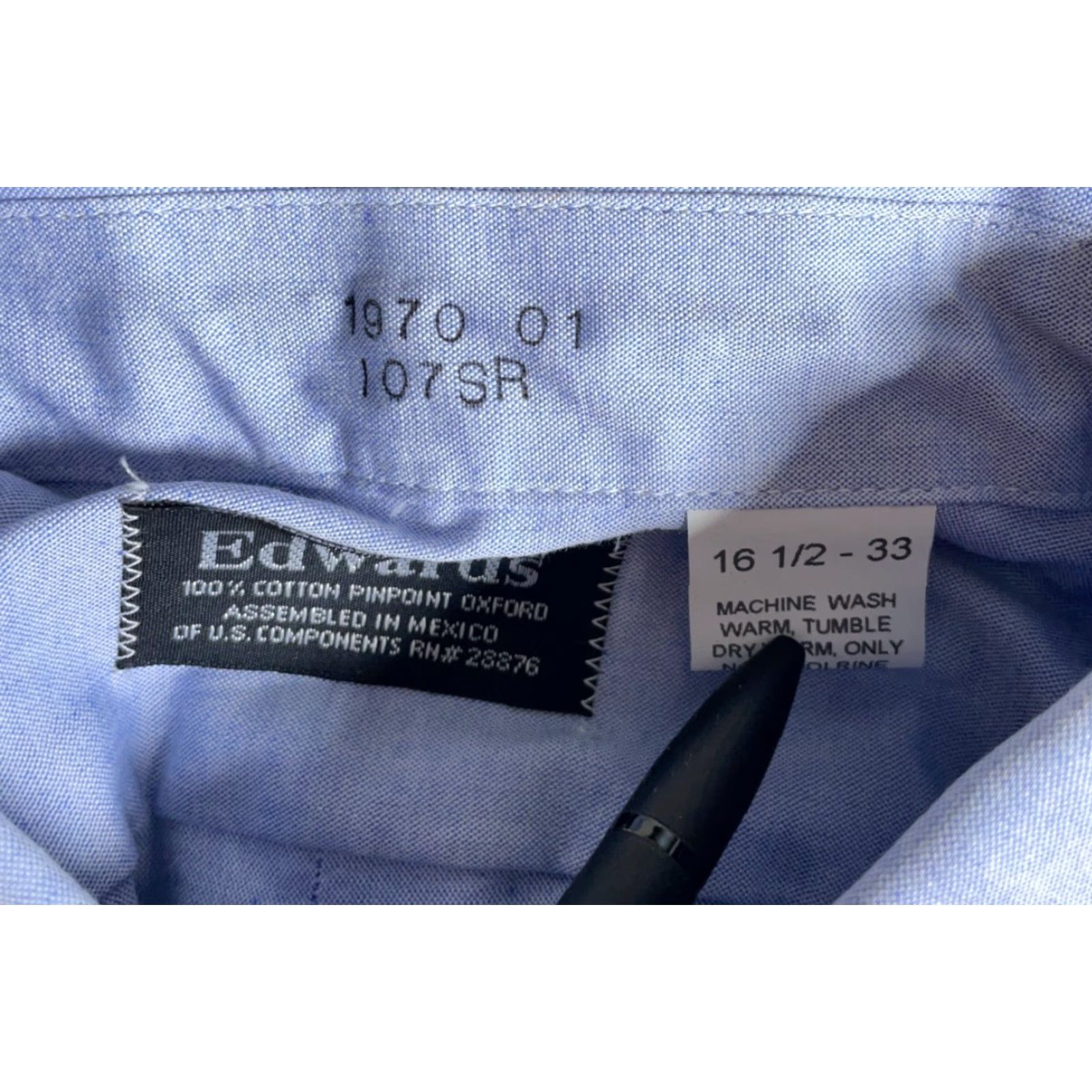 Vintage VINTAGE Edwards GM Powertrain Work Shirt Mens Large Blue Oxford Embroidered 90s Grunge Button-Down Collar NOS Size US L / EU 52-54 / 3 - 3 Thumbnail