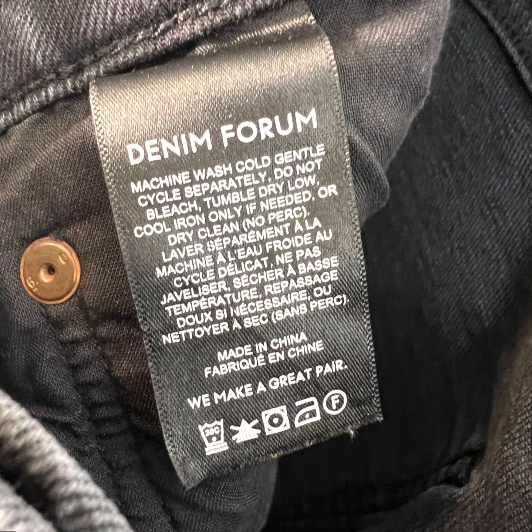Vintage VINTAGE Denim Forum Arlo High Rise Straight Jeans Women 27 Black Cotton Blend 90s Size 27" / US 4 / IT 40 - 5 Thumbnail