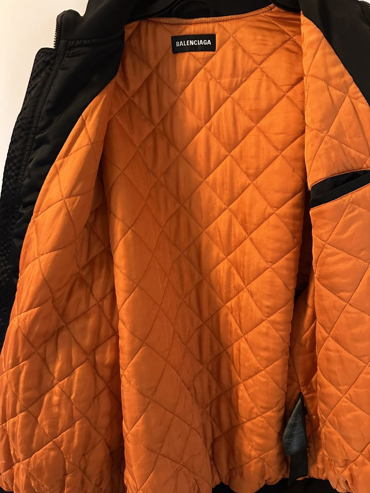 Balenciaga Balenciaga Mens Bomber Jacket with Orange Lining Size US S / EU 44-46 / 1 - 4 Thumbnail