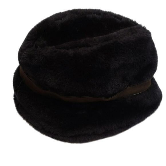 Vintage Vintage Cossack Hat Fedora Folded Hat Faux Fur Feather Size ONE SIZE - 10 Thumbnail