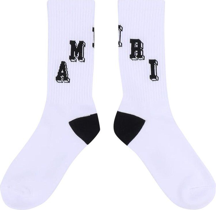 Amiri o1gr1nt1024 Size:43-44/ Collegiate Tube Socks in White/Black Size ONE SIZE - 4 Thumbnail