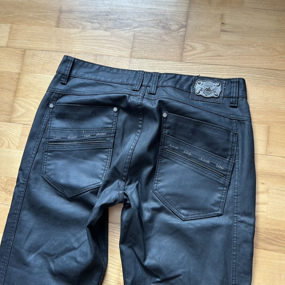 If Six Was Nine × Japanese Brand × Le Grande Bleu (L.G.B.) Vintage black japanese waxed denim with zippers Size US 36 / EU 52 - 3 Thumbnail