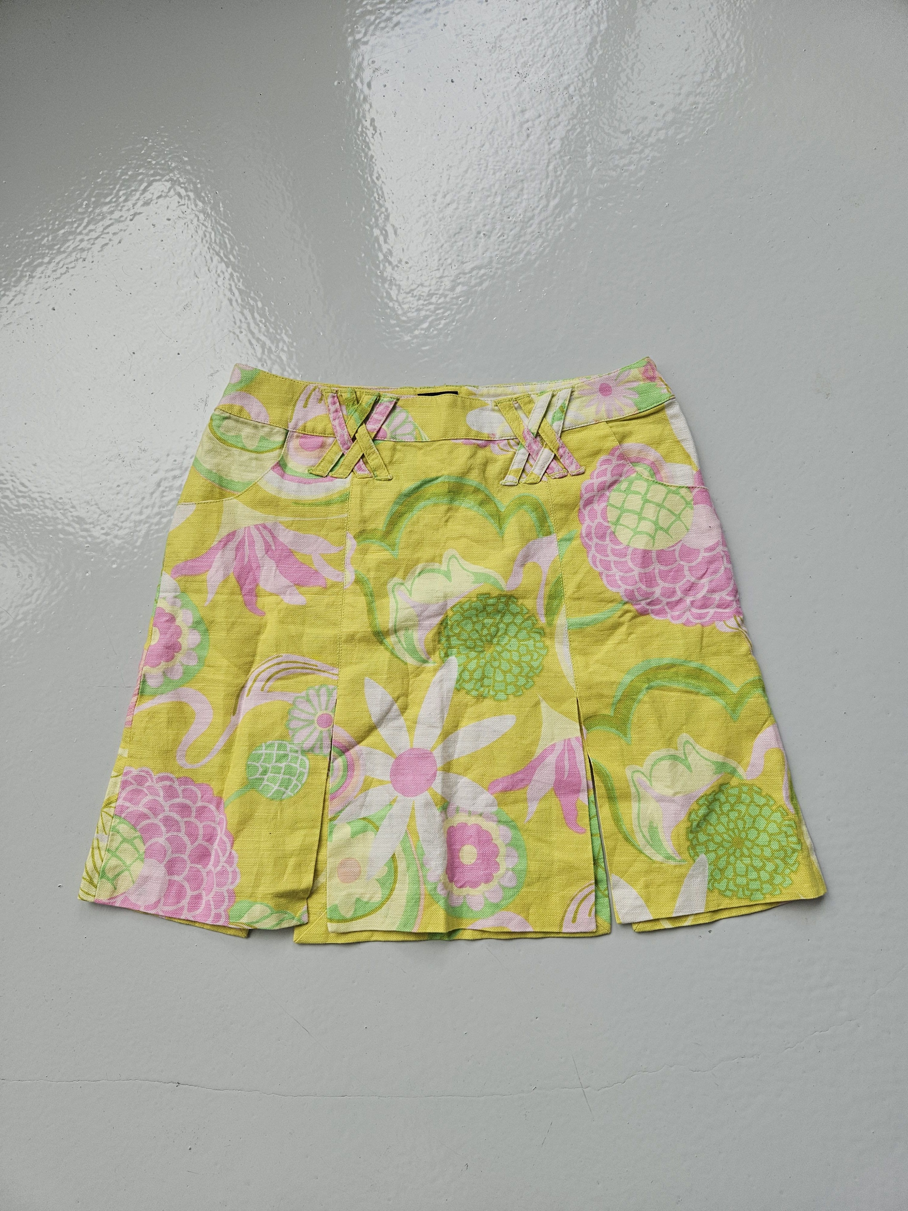 Dolce & Gabbana Dolce & Gabbana floral print linen & cotton mini skirt Size 26" / US 2 / IT 38 - 1 Thumbnail