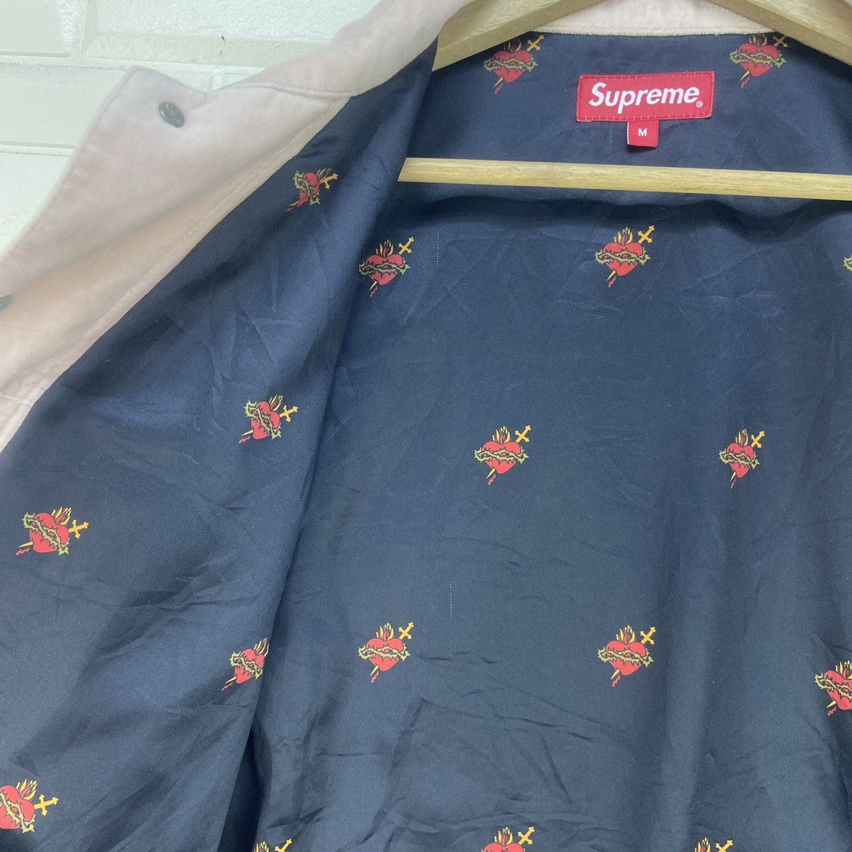 Supreme Supreme Velvet Dusty Pink Trucker Jacket Size US M / EU 48-50 / 2 - 13 Thumbnail