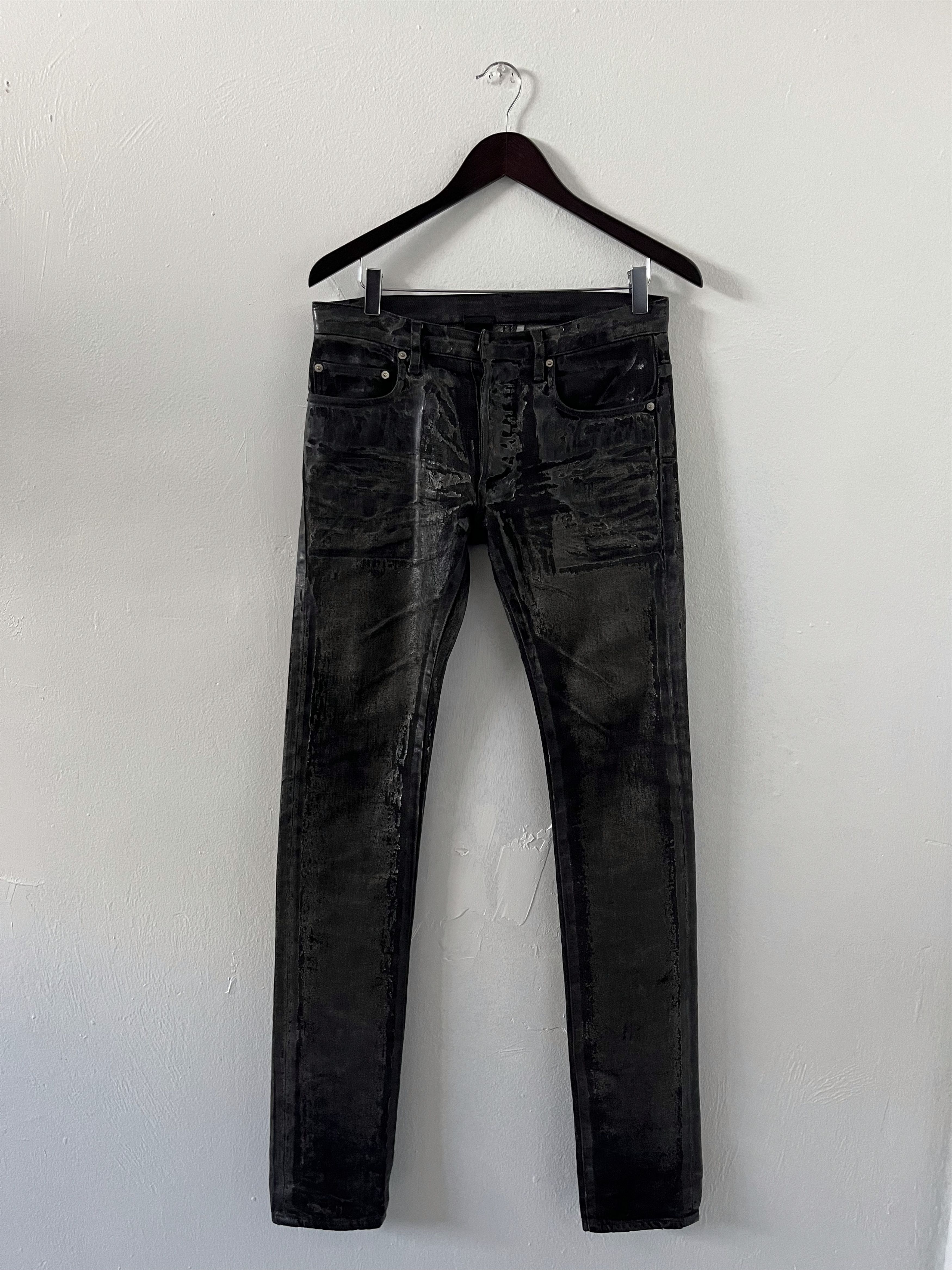 Dior Dior Homme Painted/Waxed Black Denim | Grailed