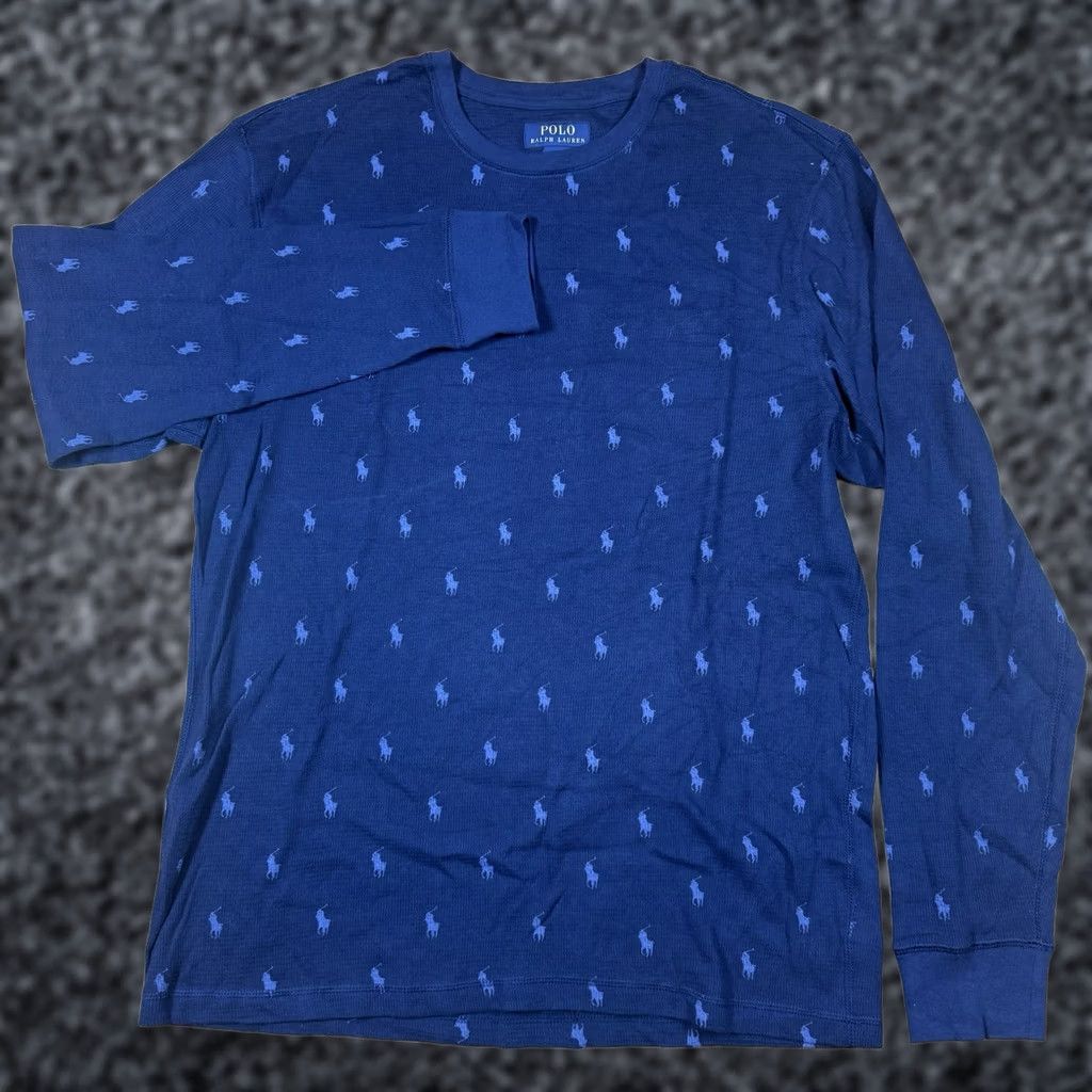 Polo Ralph Lauren Polo Ralph Lauren Sleepwear Thermal Shirt L Mens Blue All Over Pony Size US L / EU 52-54 / 3 - 1 Thumbnail