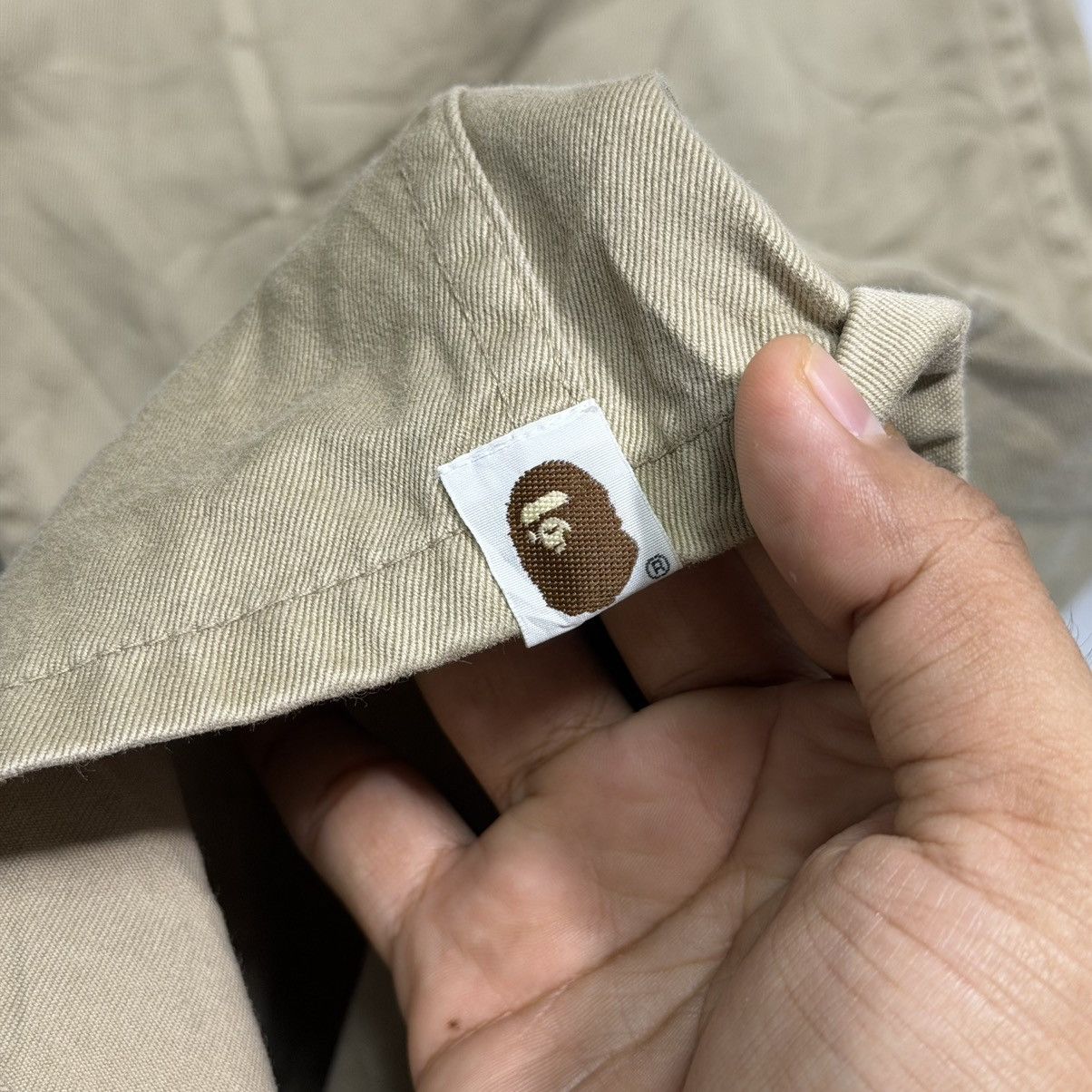Bape BAPE Vintage Script Logo Chino Pants - Khaki/Tan - Size M Size US 31 - 14 Thumbnail
