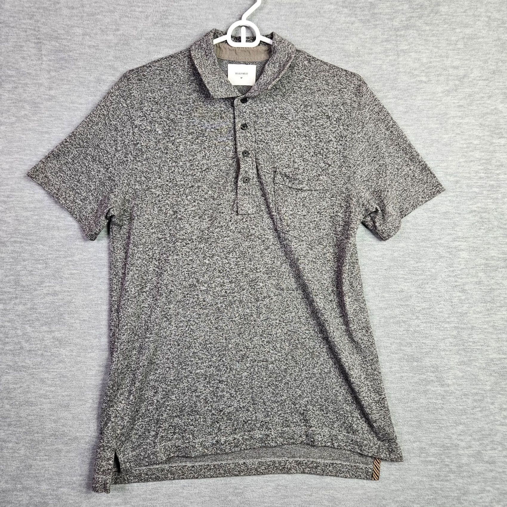Billy Reid BILLY REID Polo Shirt Men’s 1/4 Button Short Sleeve Gray Size M Multicolor Logo Button Casual Activewear Travel Sports Fall Spring Summer Polo Men M Size US M / EU 48-50 / 2 - 2 Thumbnail