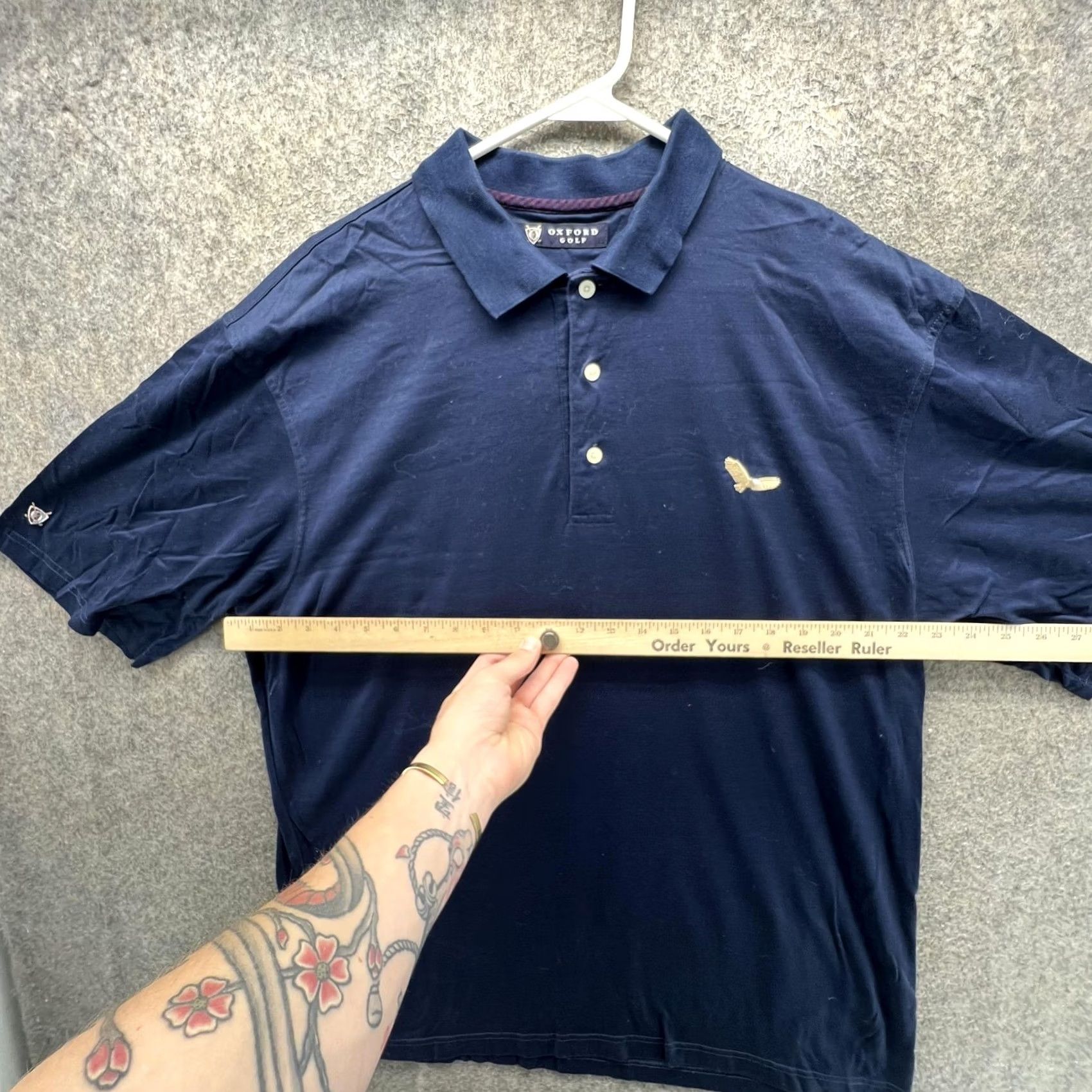 Vintage Oxford Golf Polo Shirt Mens L Blue Solid Mercerized Cotton Golf Casual Polo Shirt Mens L Blue Solid Size US L / EU 52-54 / 3 - 4 Thumbnail