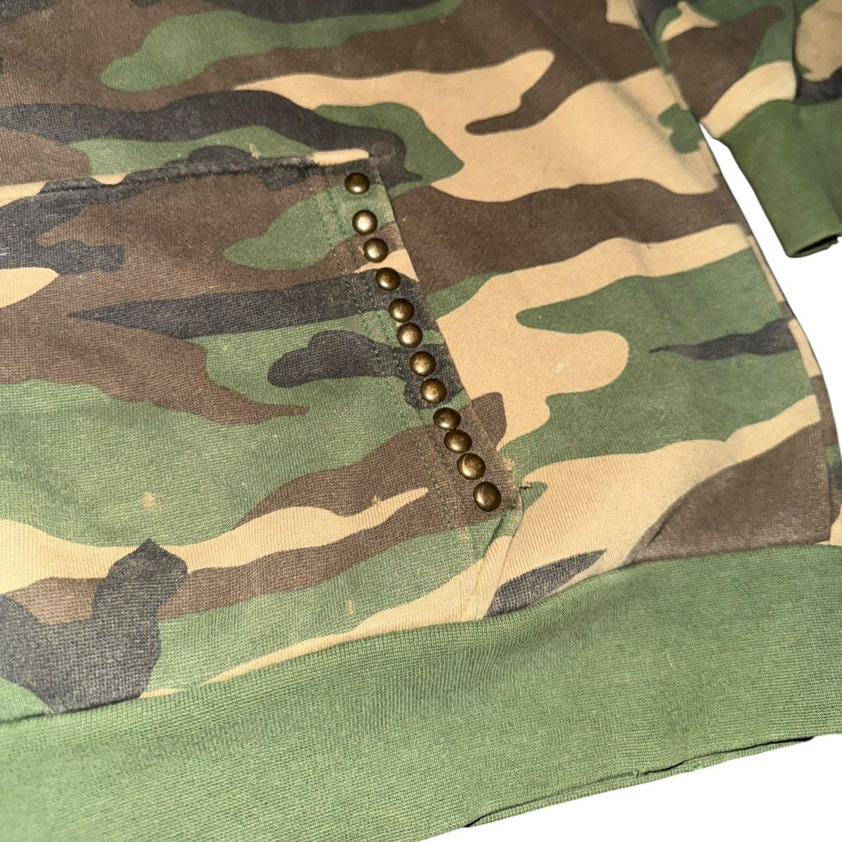 Dragonfly 1990s Archive Gothic/Emo Waffle Lined Camo Zip Up Hoodie Size US XL / EU 56 / 4 - 7 Thumbnail