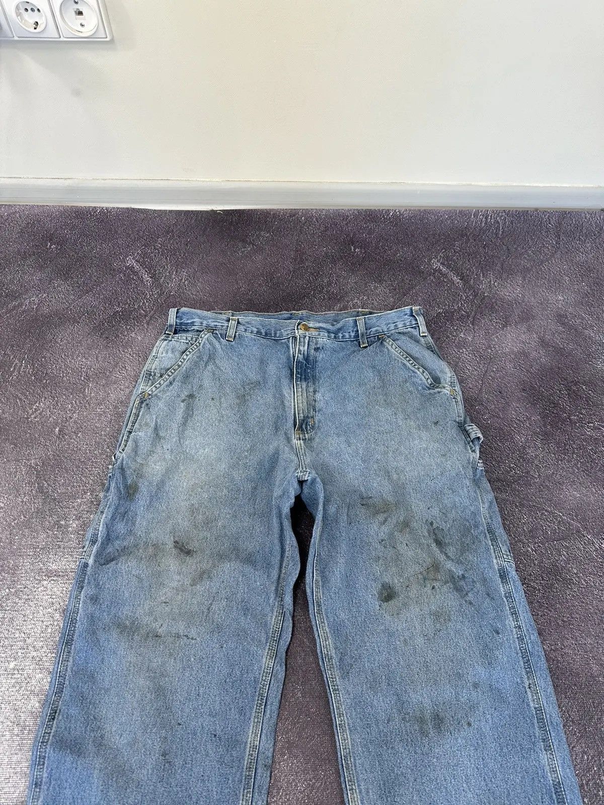 Carhartt × Vintage Vintage Carhartt Original Dungaree Fit Blue Denim Jeans Size US 38 / EU 54 - 7 Thumbnail