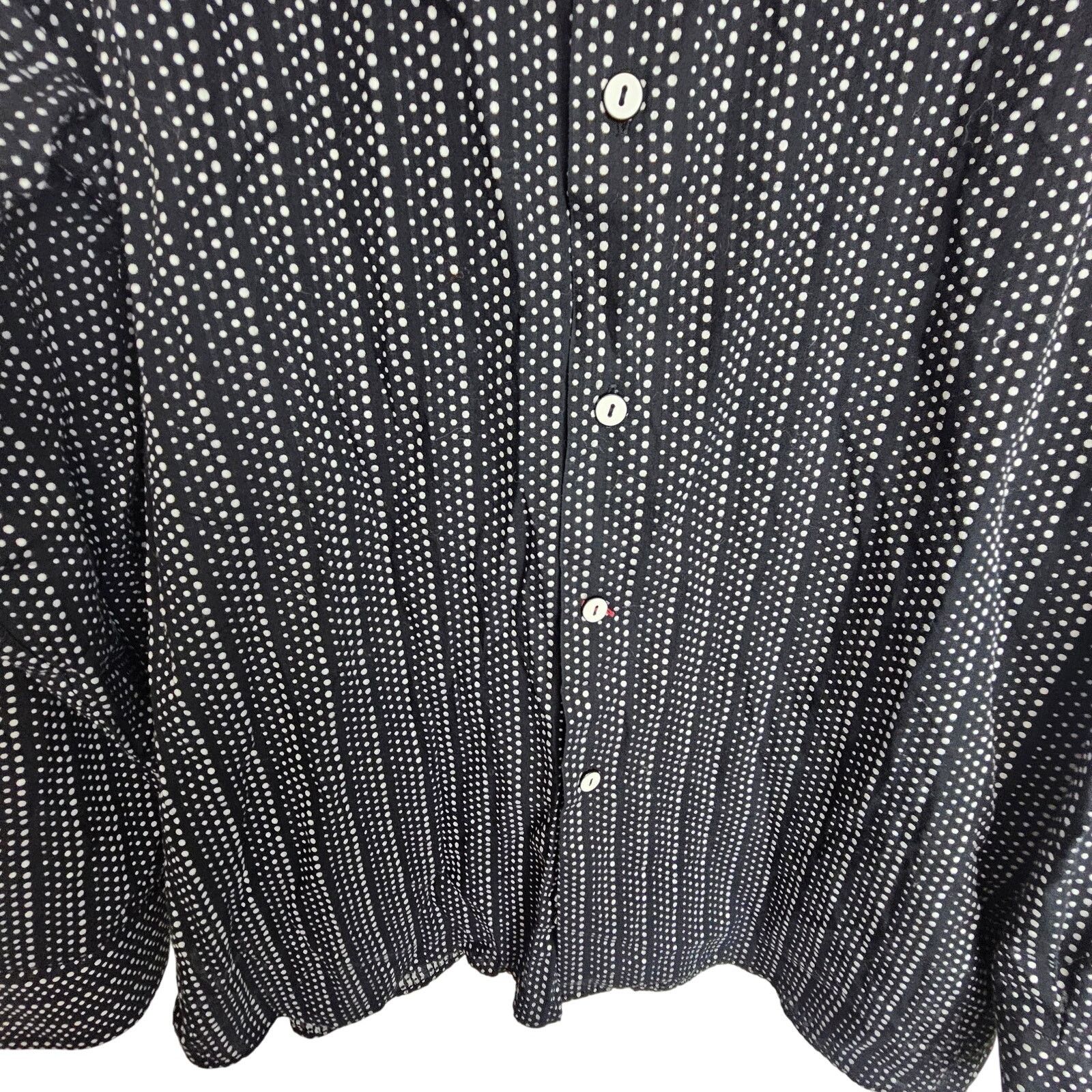 Luchiano Visconti Luchiano Visconti Black Geometric Polka Dot Shirt All Over Size US XXL / EU 58 / 5 - 3 Thumbnail