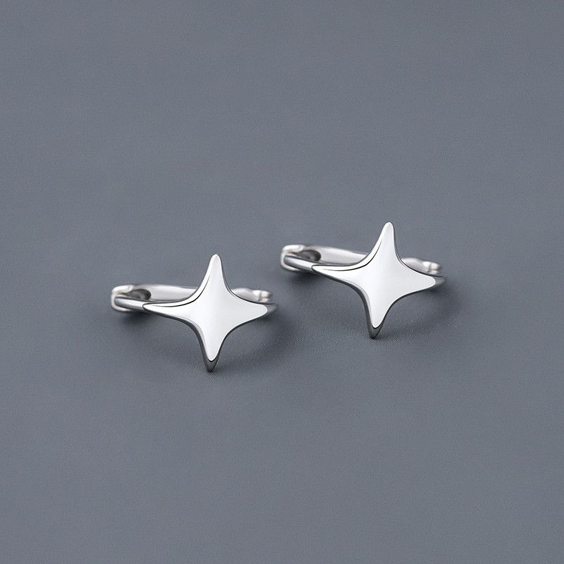 Jewelry × Sterling Silver Star Rare Earrings One Pairs Chrome Jewelry Size ONE SIZE - 4 Thumbnail