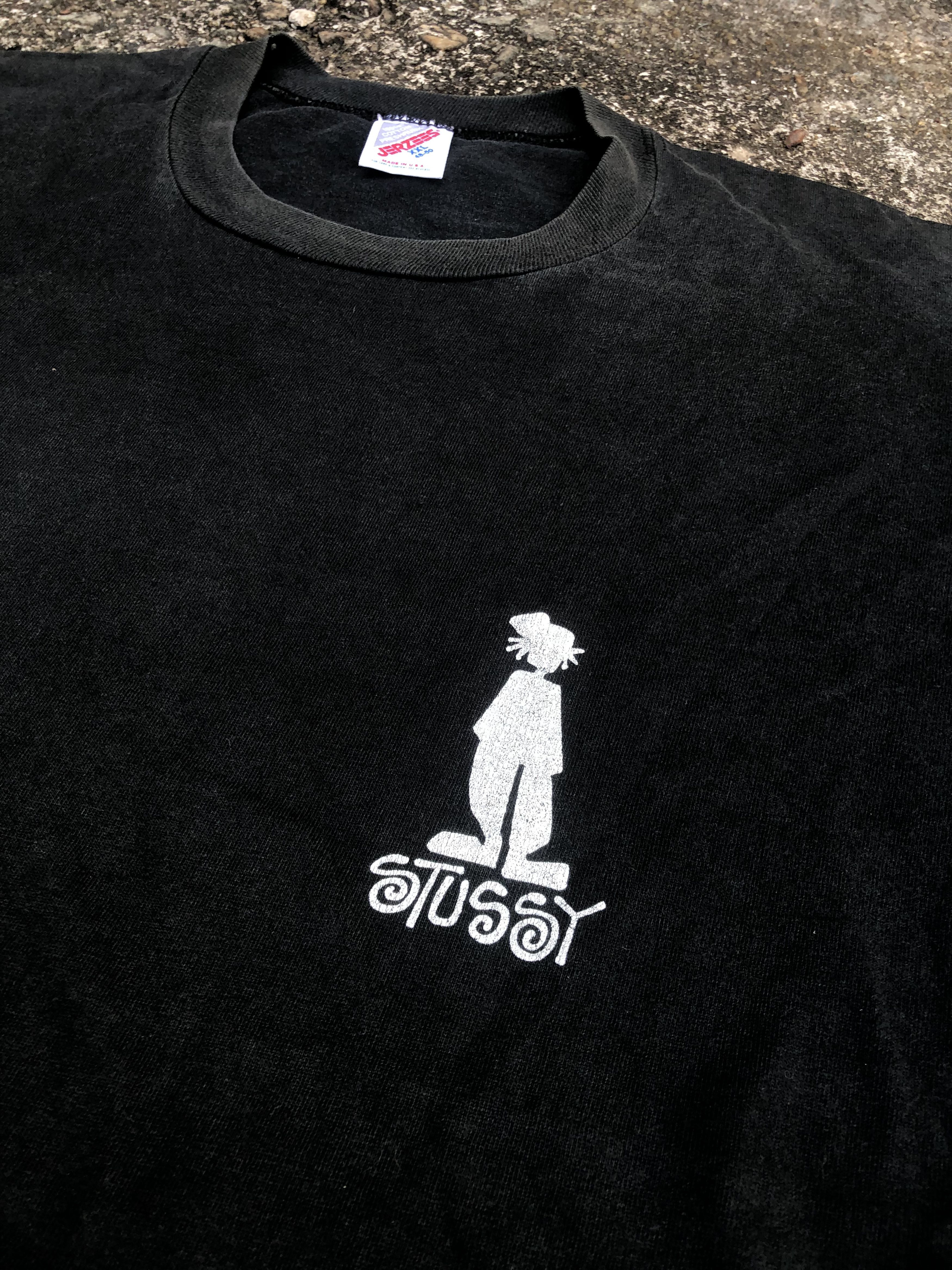 Vintage 🔥Vintage OG 90s STUSSY 'Stickman' Streetwear Skate T-Shirt Size US XXL / EU 58 / 5 - 7 Thumbnail