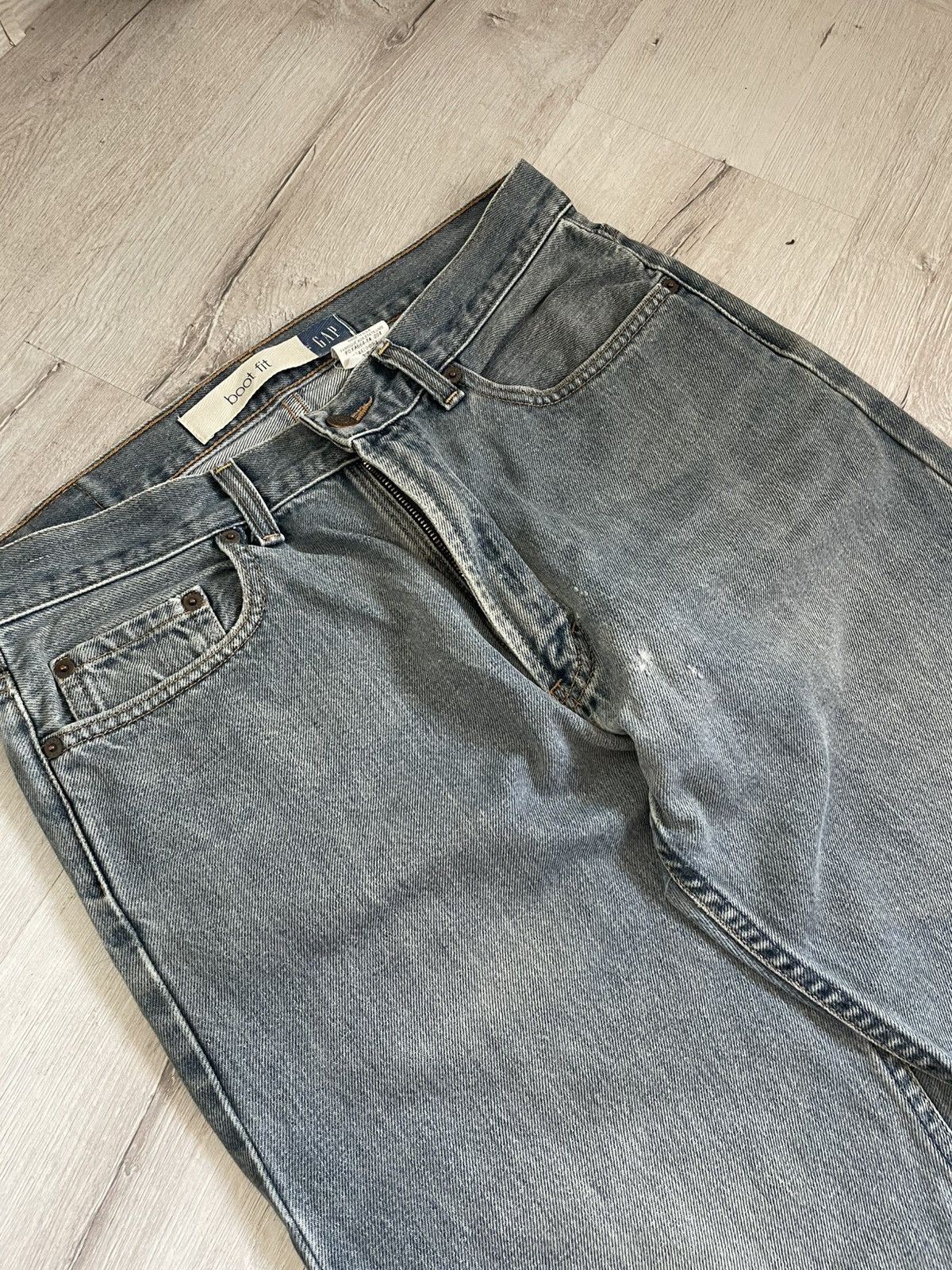 Gap Vintage Washed Gap Jeans Baggy Boot Cut Fit Grunge Y2k Opium Size US 33 - 6 Thumbnail
