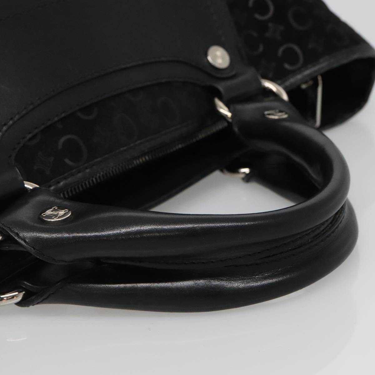 Celine CELINE C Macadam Canvas Hand Bag Suede Black Silver Size ONE SIZE - 6 Thumbnail