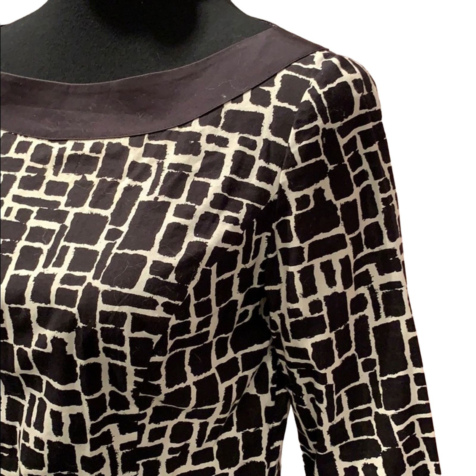 Ann Taylor Ann Taylor Size 2 Side Zip Block Pattern 3/4 Sleeve Blouse Size XS / US 0-2 / IT 36-38 - 2 Thumbnail