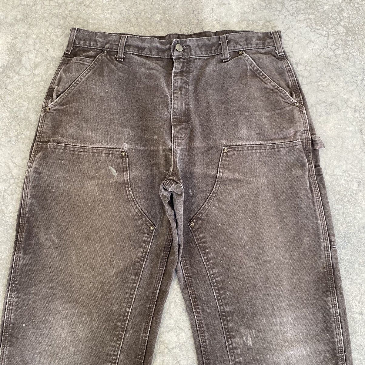 Carhartt VTG Carhartt Double Knee Faded Brown Carpenter Pants Size US 35 - 4 Thumbnail