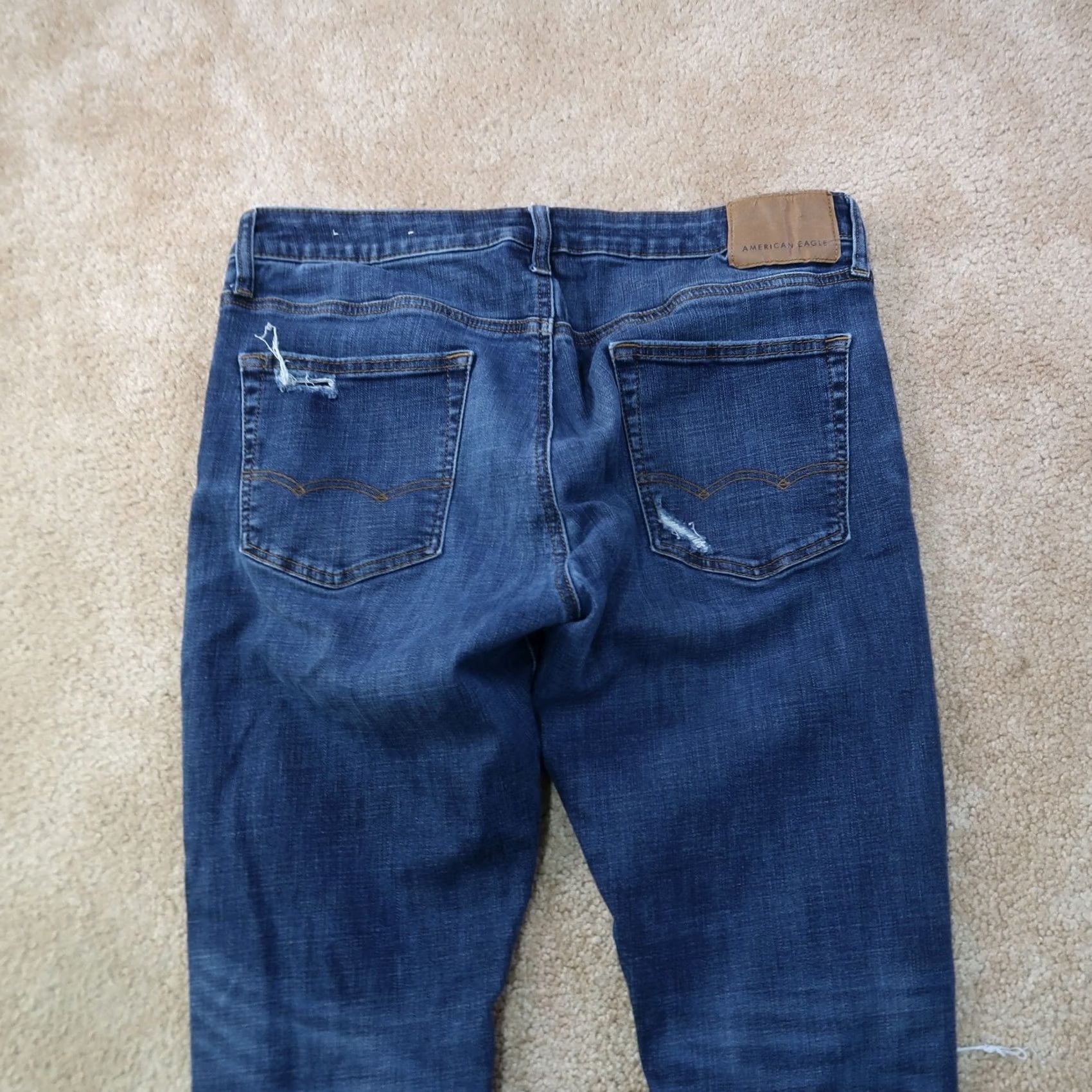 American Eagle Outfitters American Eagle Outfitters Jeans Slim 34x36 Blue Denim Distressed 5-Pocket Men’s Slim Fit Classic Straight Pant Size US 34 / EU 50 - 6 Thumbnail