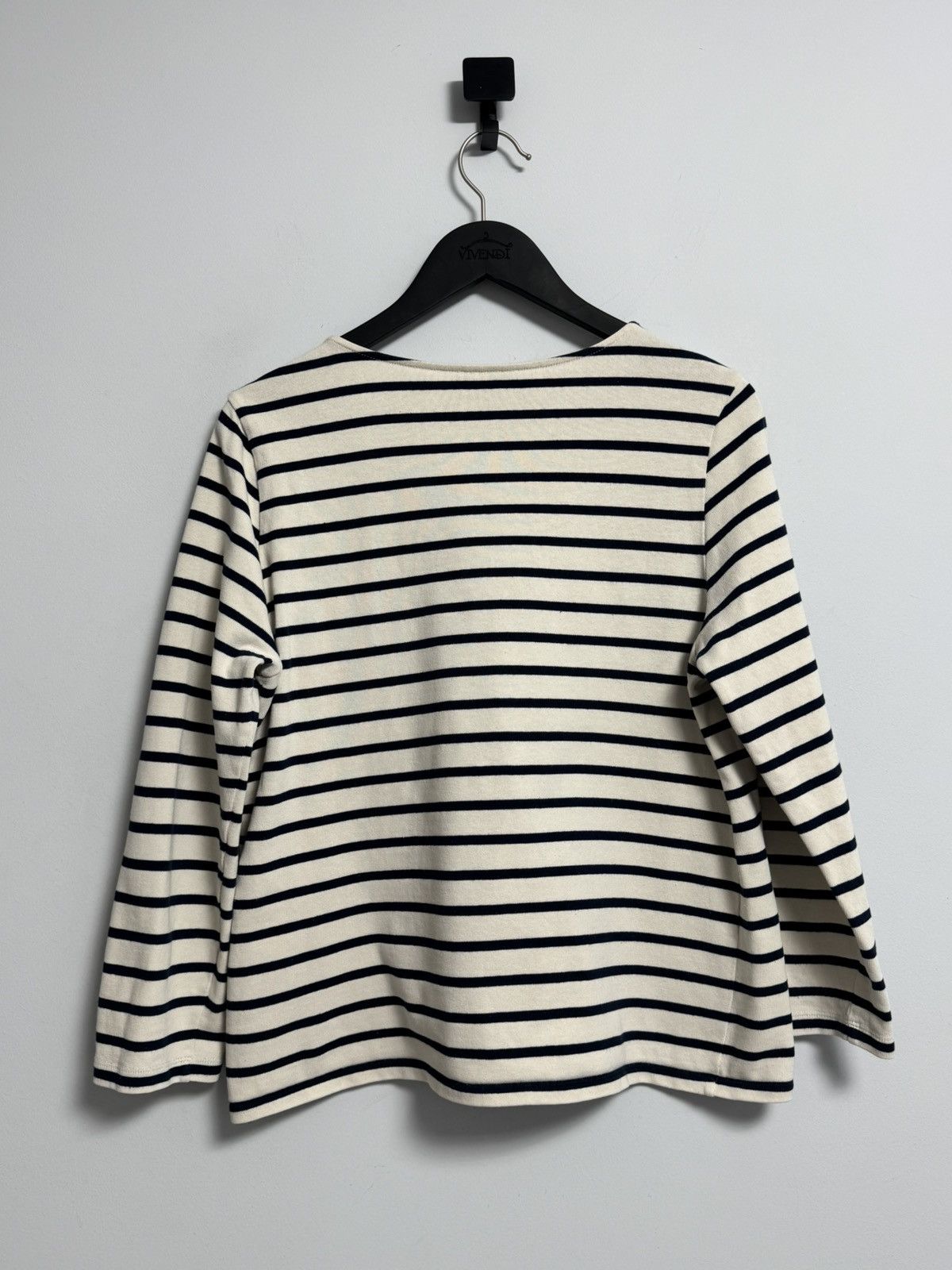 Sezane Sezane Women Long Sleeve Navy Blue Striped Organic T-shirt Size XL / US 12-14 / IT 48-50 - 11 Thumbnail