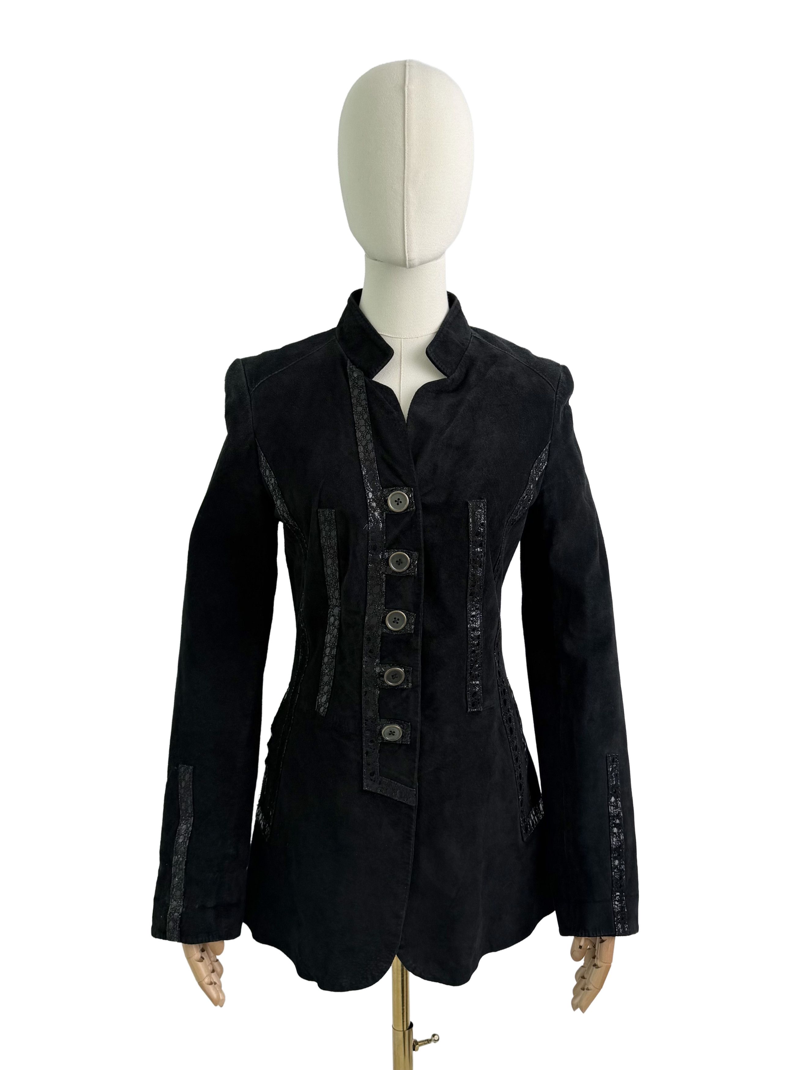 Vintage Vintage Suede Military Style Jacket Gothic Victorian Blazer Size S / US 4 / IT 40 - 1 Thumbnail