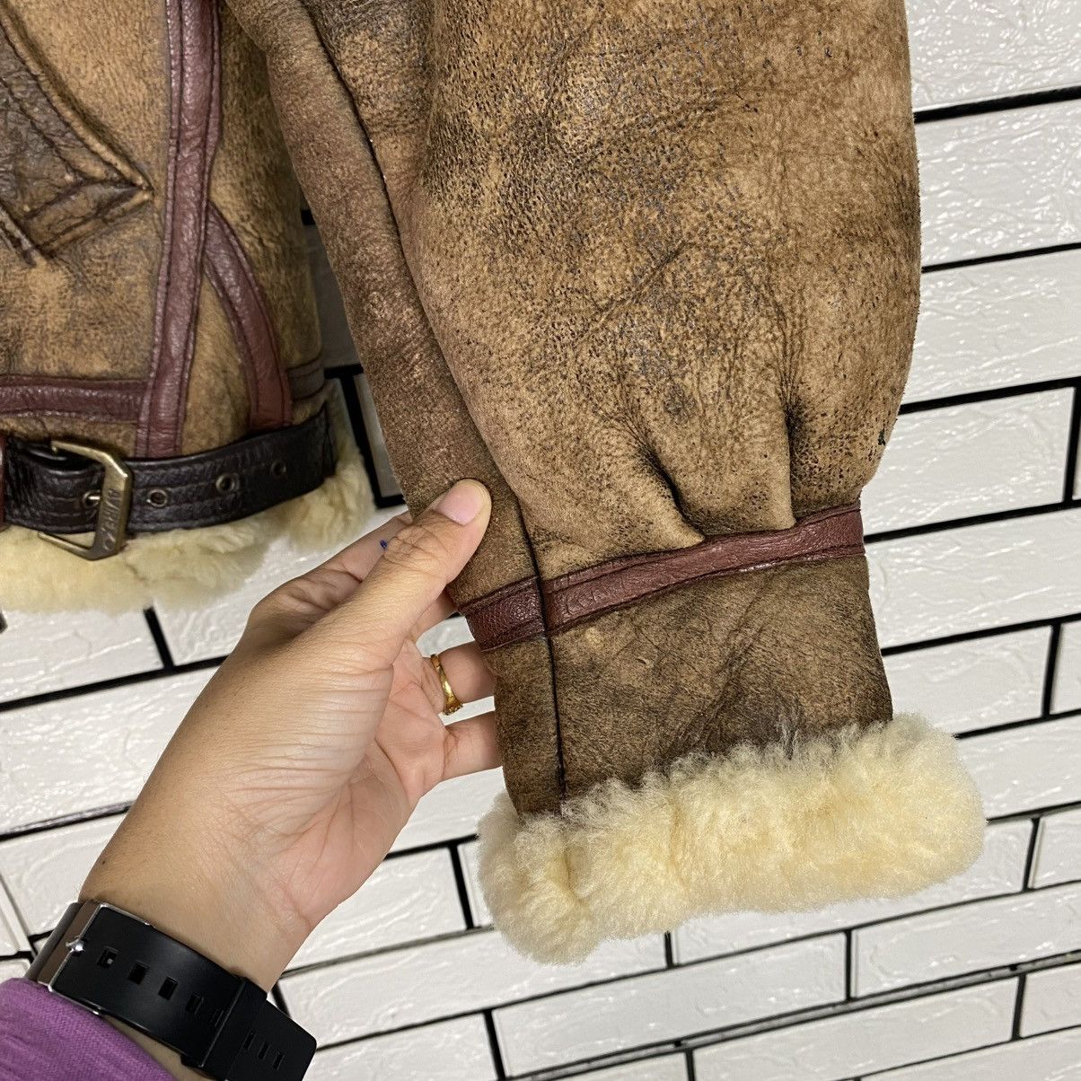 Avirex 🔥VINTAGE GENUINE LEATHER JACKET B-3 AVIREX USA SHEARLING Size US S / EU 44-46 / 1 - 17 Thumbnail