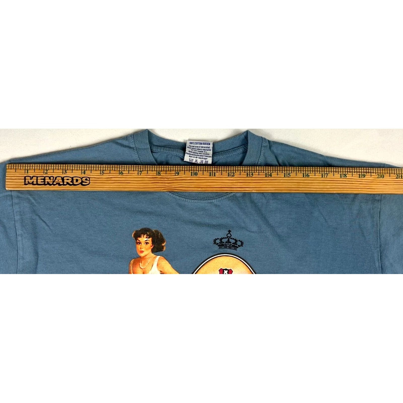 Vintage VINTAGE Fox Originals T-Shirt Amsterdam Red Light District Graphic Blue XS? (not allowed) Size US L / EU 52-54 / 3 - 8 Thumbnail