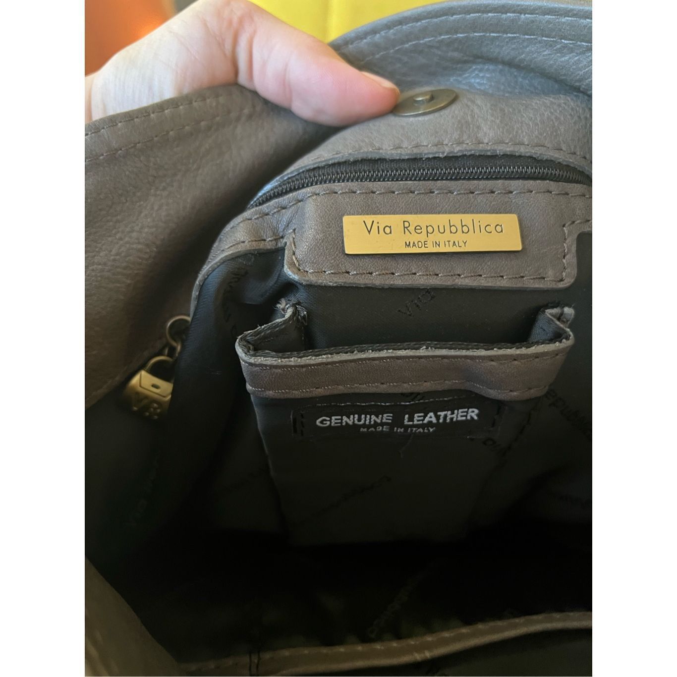 Other Via Repubblica grey leather tote purse Size ONE SIZE - 3 Thumbnail