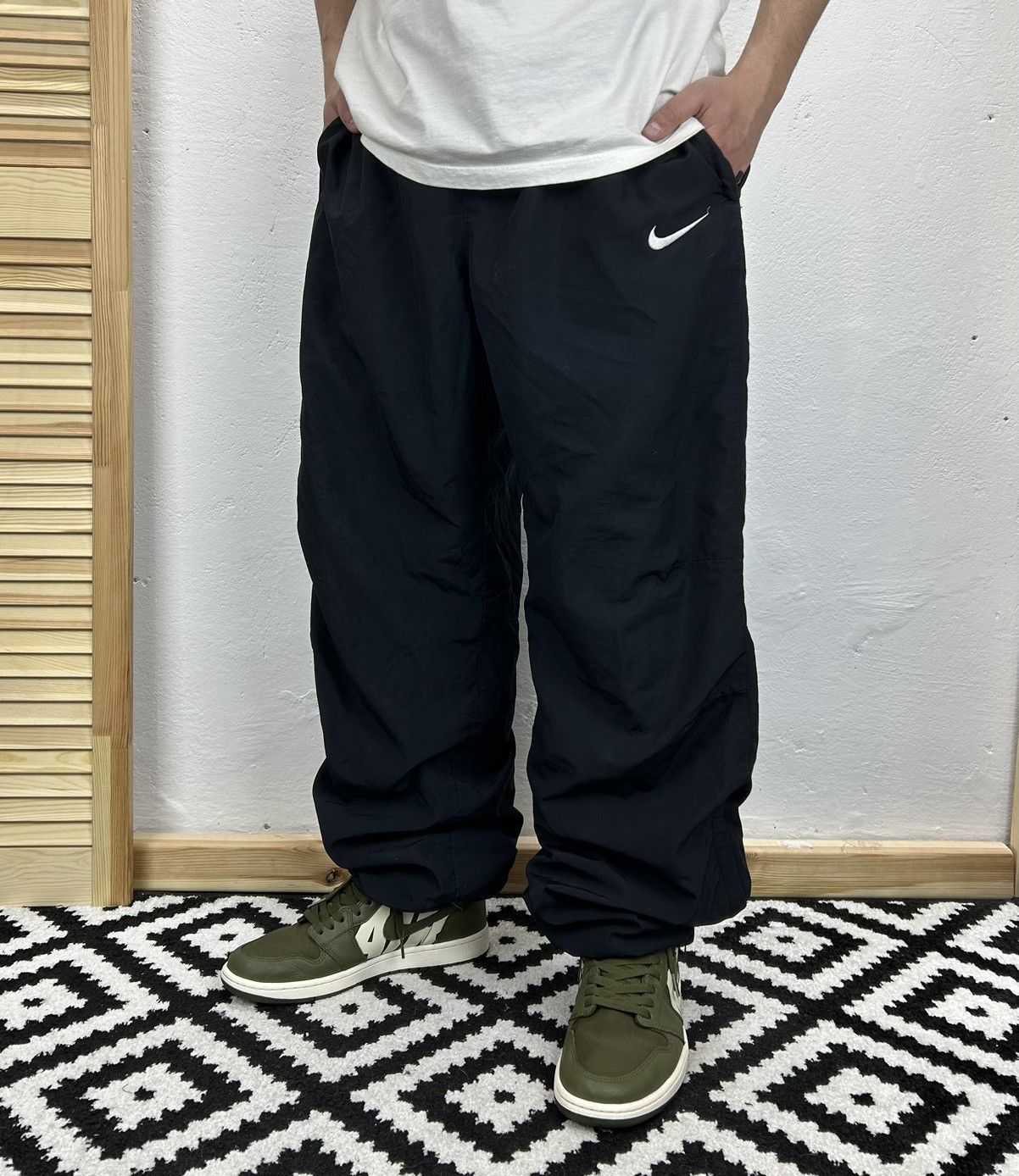 Nike × Vintage Nike Vintage Drill Black Pant size XL Size US 36 / EU 52 - 1 Thumbnail