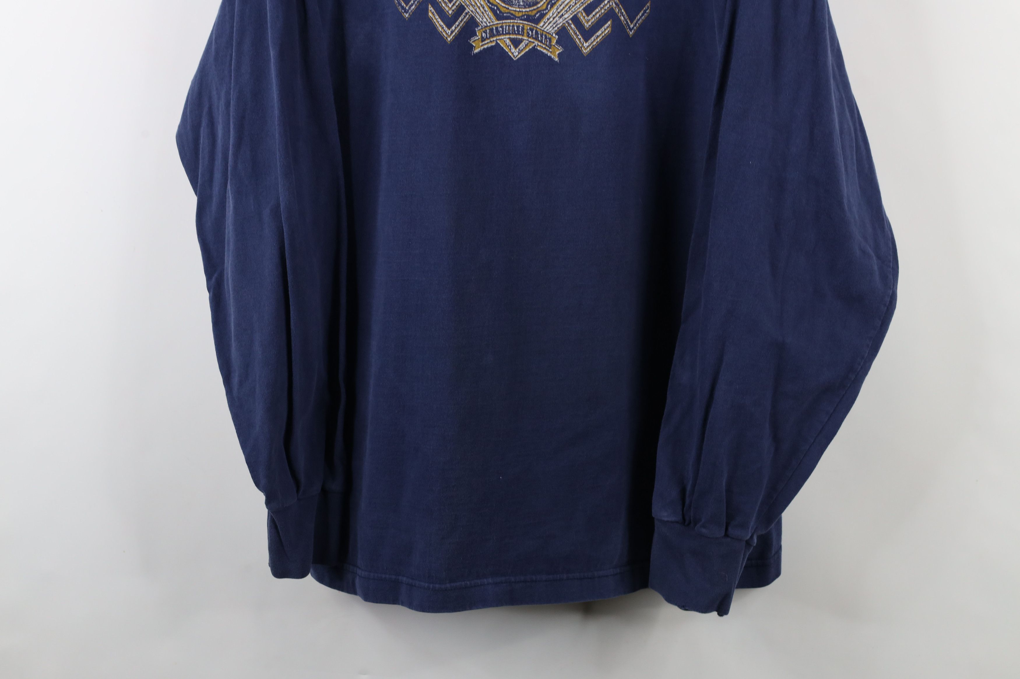Vintage Vintage 90s Streetwear Florida Mock Neck T-Shirt Blue USA Size US XL / EU 56 / 4 - 3 Thumbnail