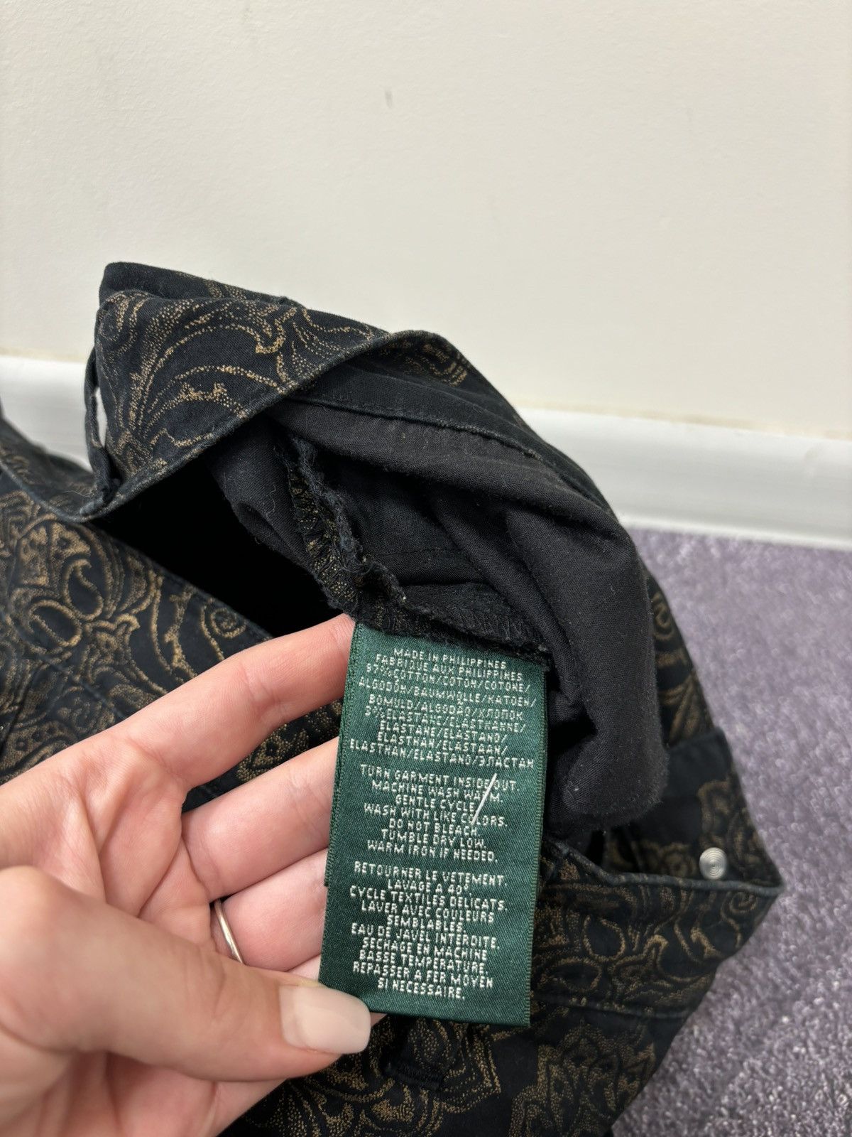 Lauren Ralph Lauren Lauren Ralph Lauren Women’s Gold Floral Black Pants Jeans Size 36" / US 14 / IT 50 - 12 Thumbnail