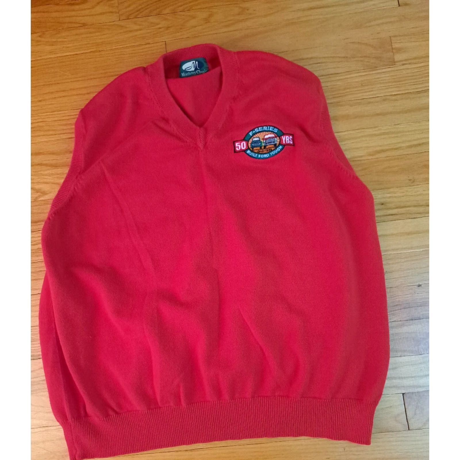 Ford VINTAGE Ford F-Series 50 Years Red Embroidered Sweater Golf Vest XL Unisex Adults Mens Womens Monterey Classic Size US XL / EU 56 / 4 - 5 Thumbnail