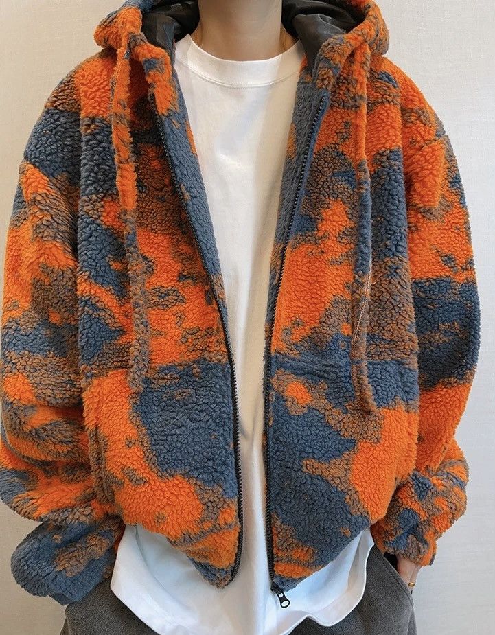 Japanese Brand × Vintage Premium retro fluffy fleece camouflage zip hoodie jacket Size US M / EU 48-50 / 2 - 3 Thumbnail