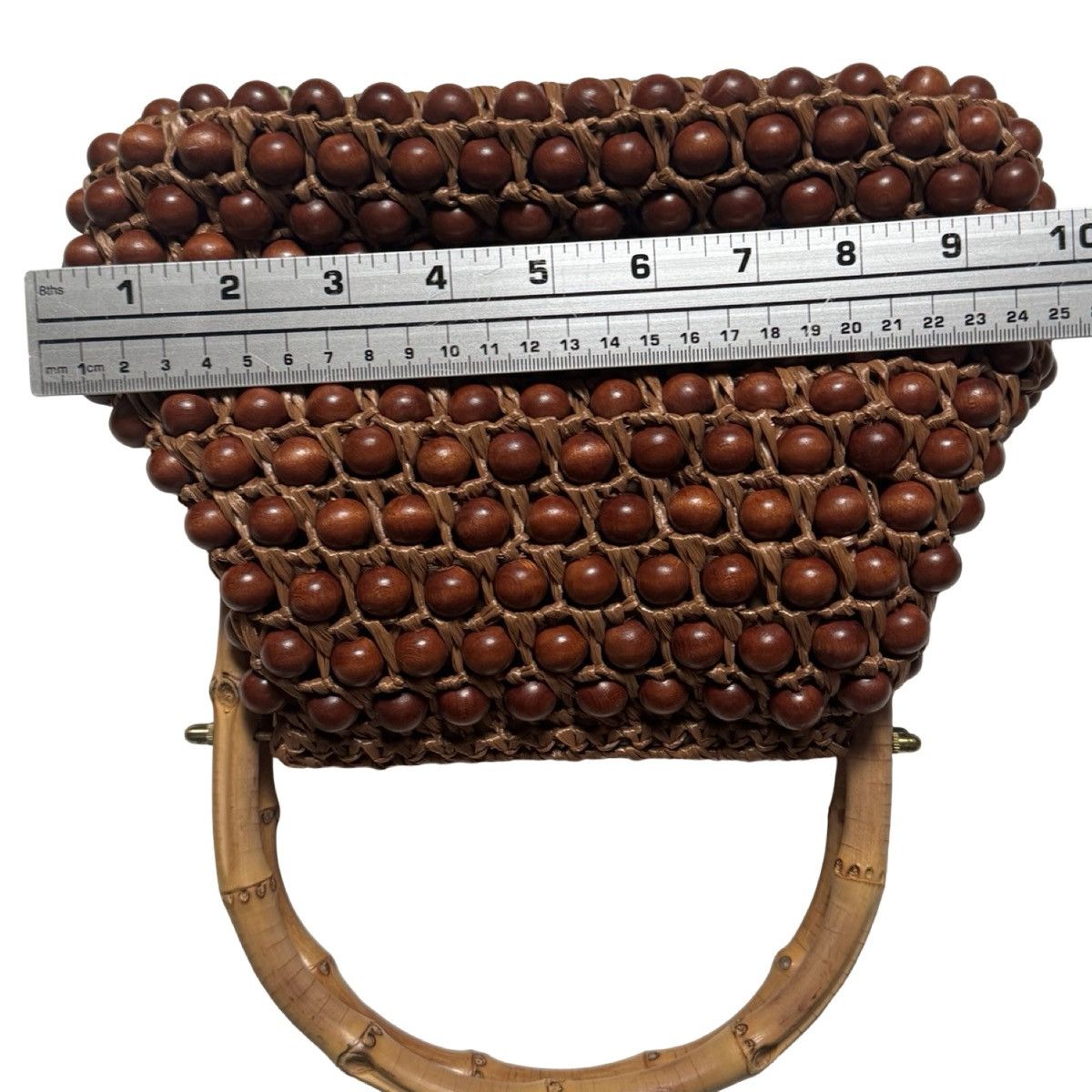 Vintage Vintage Jana 1960s Wooden Beaded Clutch Purse Bag Brown Size ONE SIZE - 6 Thumbnail